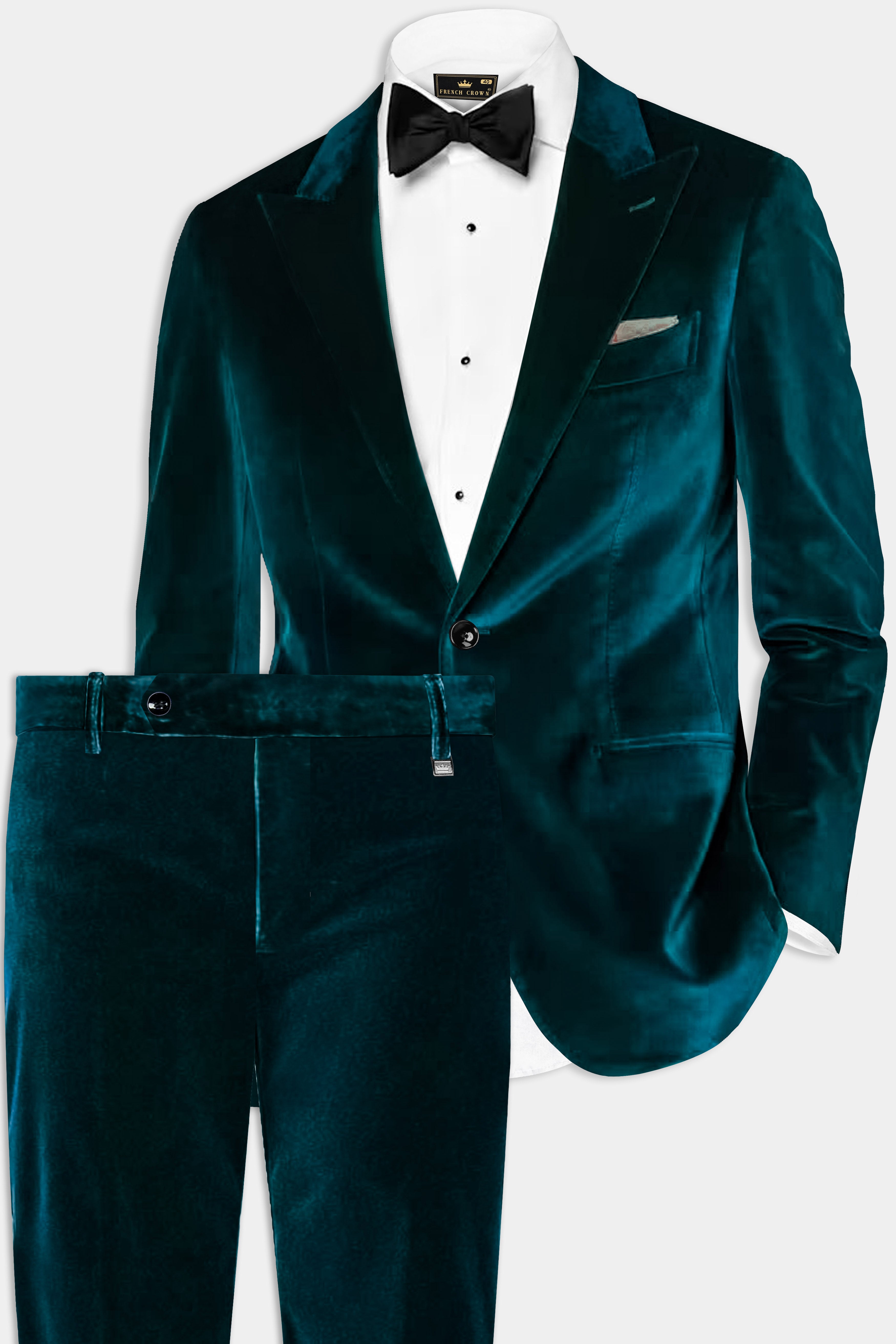 Forest Regal-Daintree Green Velvet Single Breasted Peak lapel Suit