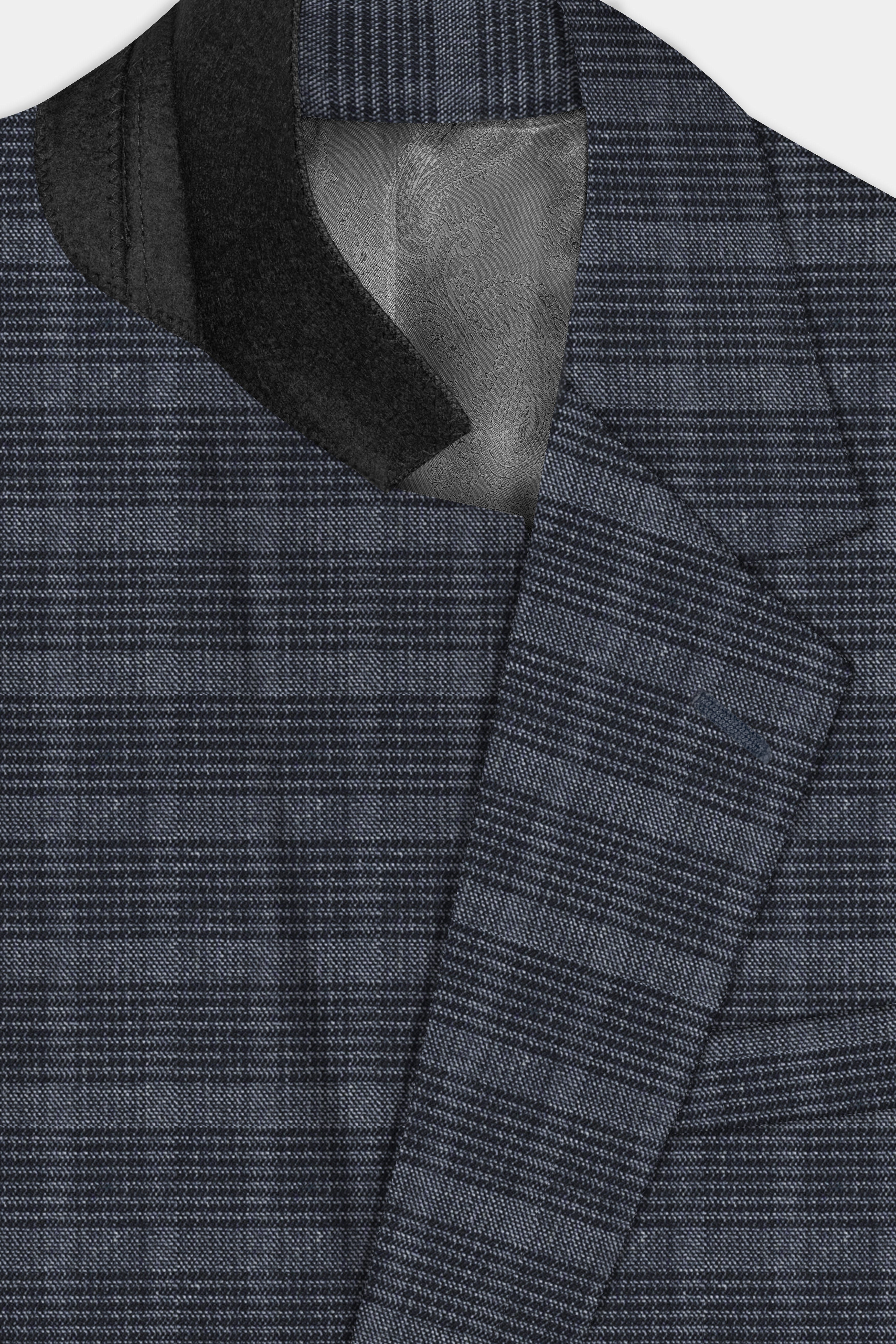 GrayLuxe-Charade Plaid Wool Rich Single Breasted Suit