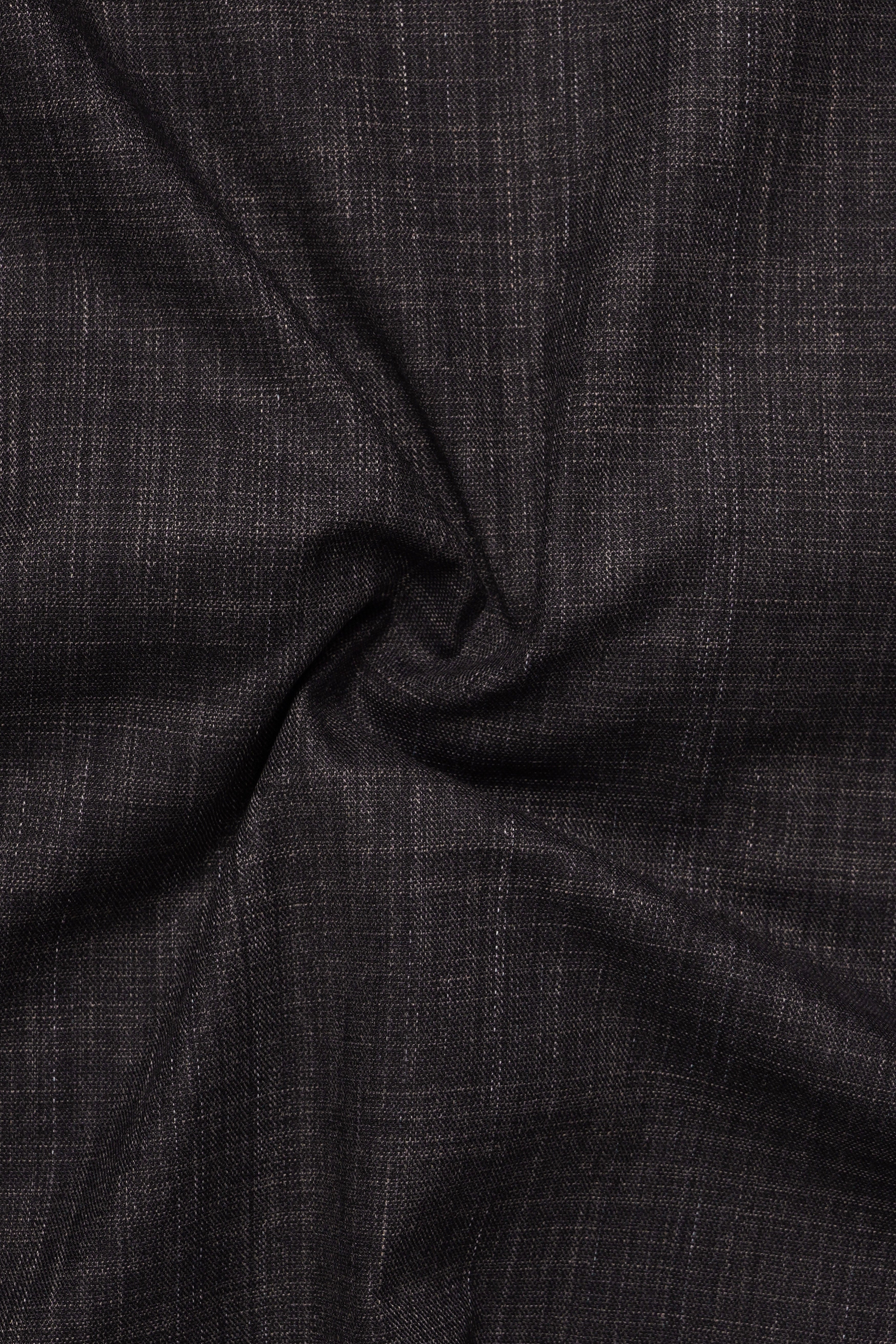 CaféNoir-Piano Brown Textured Wool Rich Cross Placket Bandhgala Suit