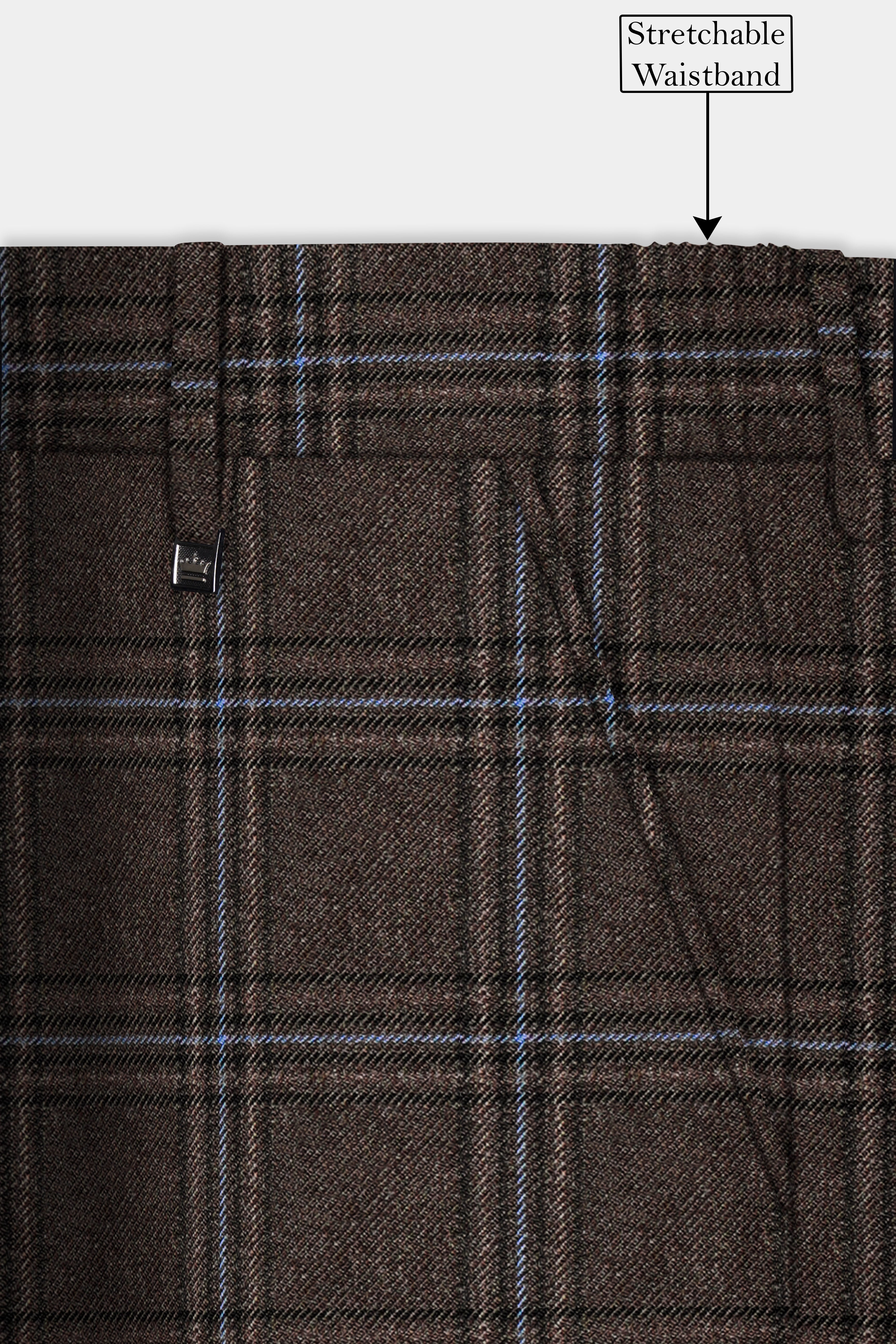 Tweed Crest-Bistre Brown Plaid Double Breasted Suit