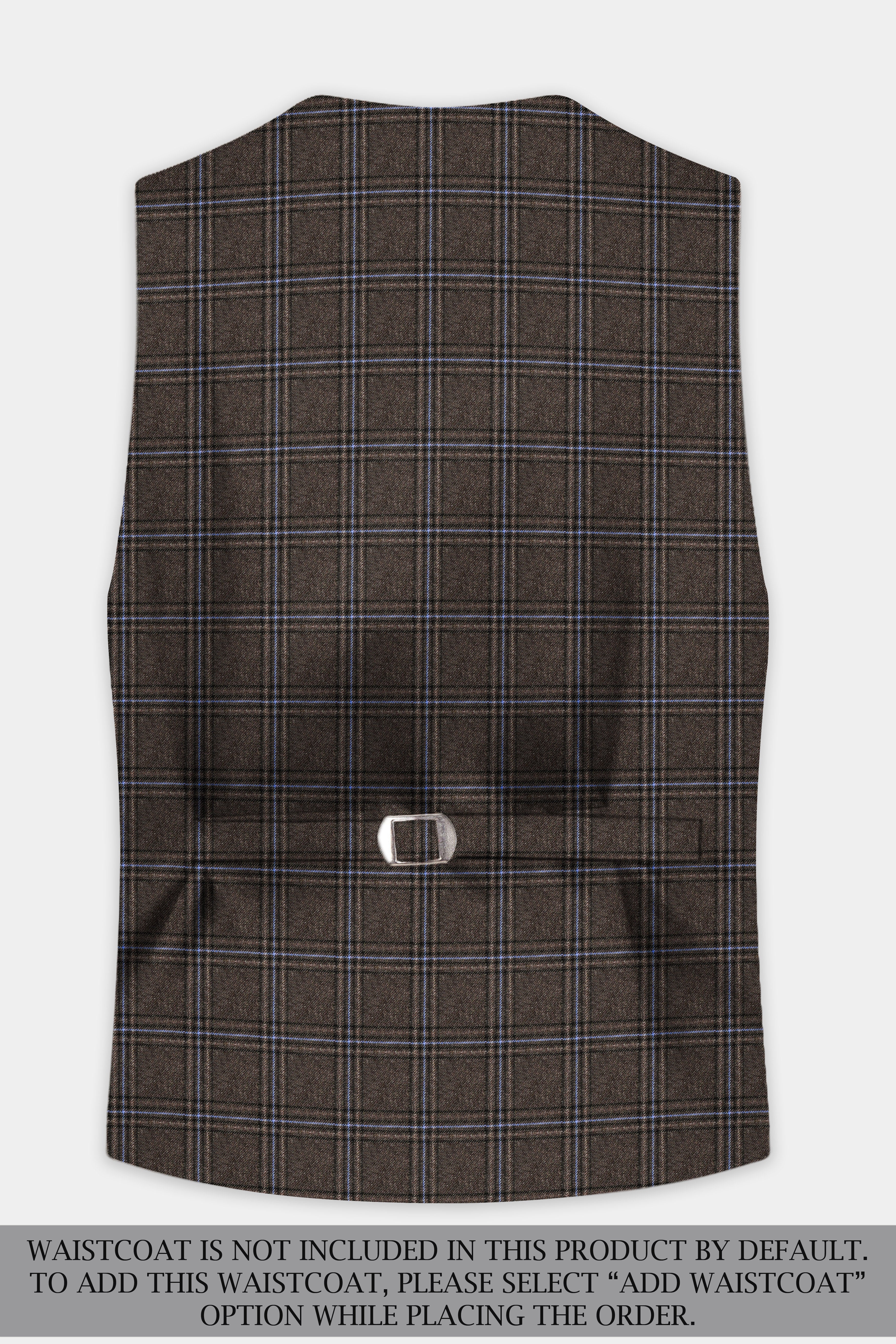 Tweed Crest-Bistre Brown Plaid Double Breasted Suit