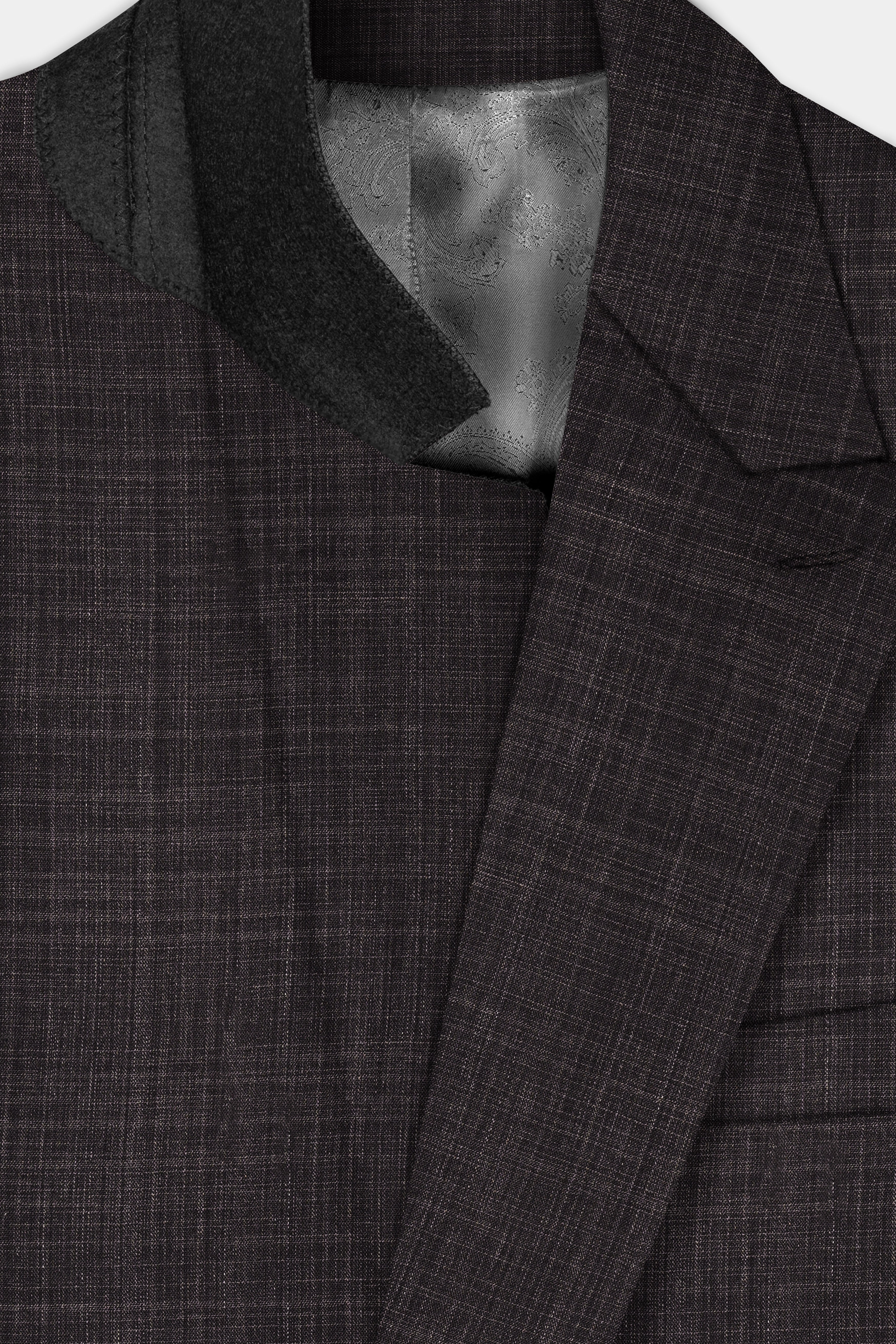 CaféNoir-Piano Brown Textured Wool Rich Double Breasted Suit