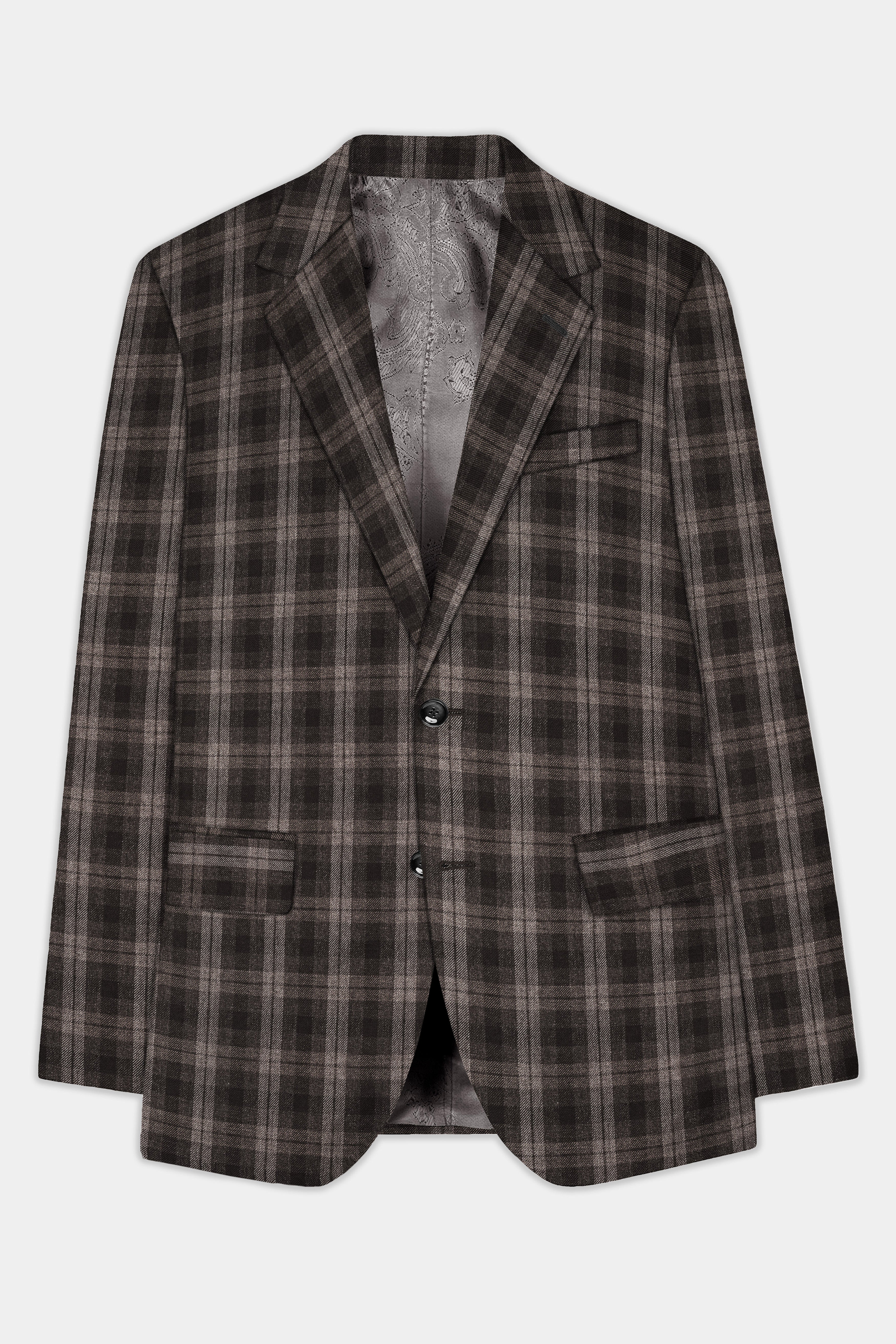 AutumnHaven-Umber Brown Plaid Tweed Single Breasted Suit