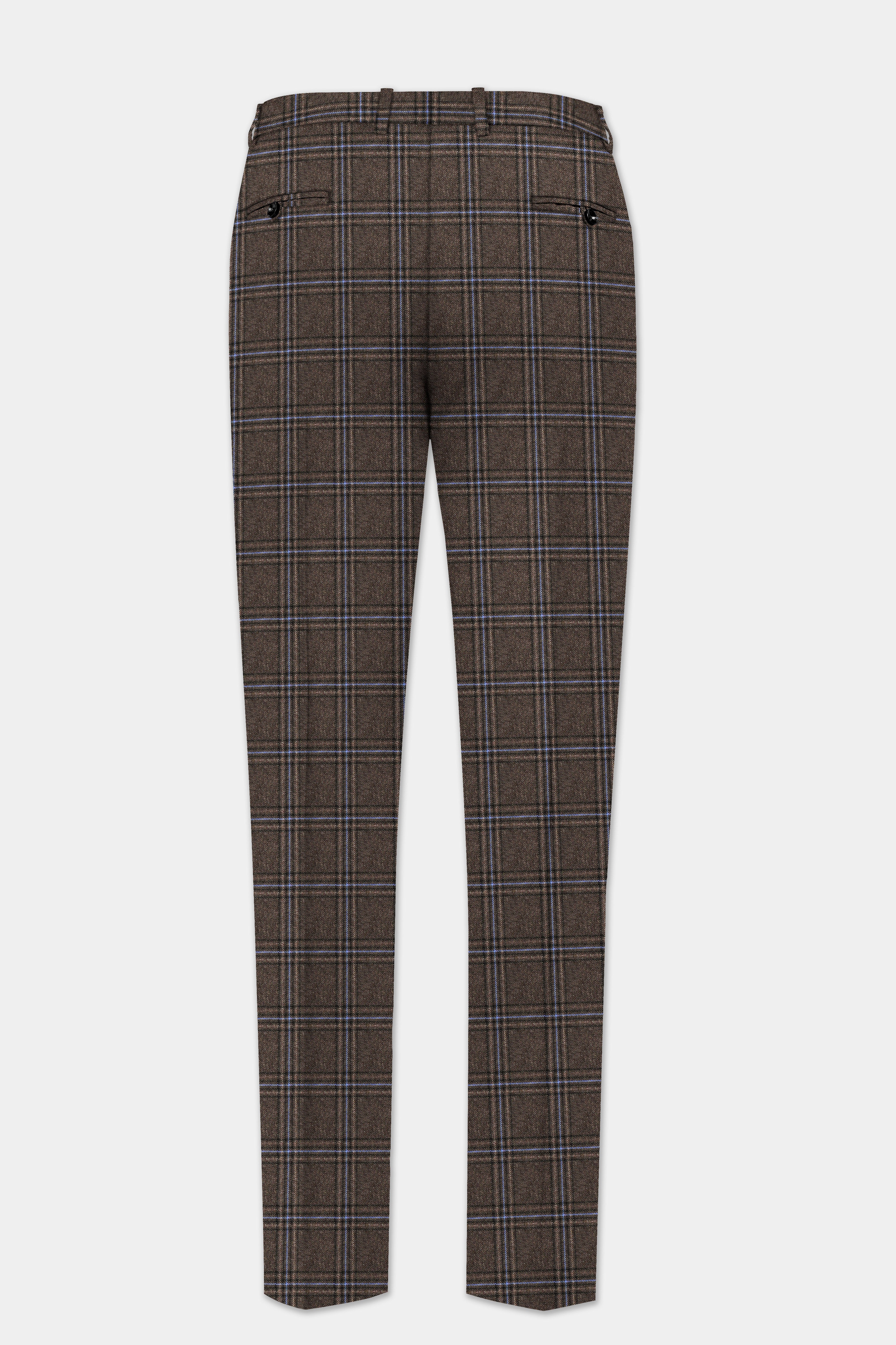 Tweed Crest-Bistre Brown Plaid Single Breasted Suit