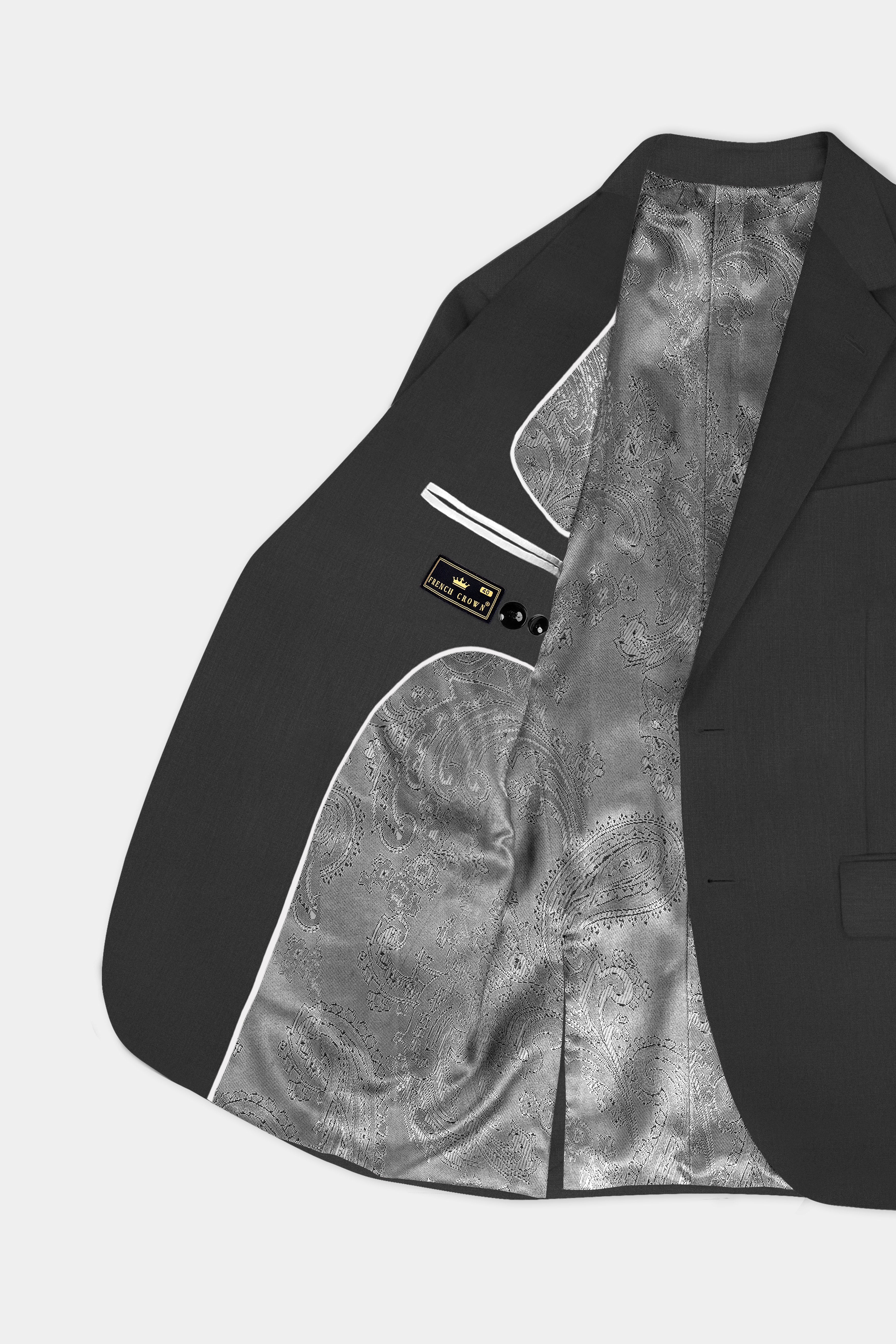 Ironclad Ash-Mine Shaft Gray Textured Wool Rich Single Breasted Suit