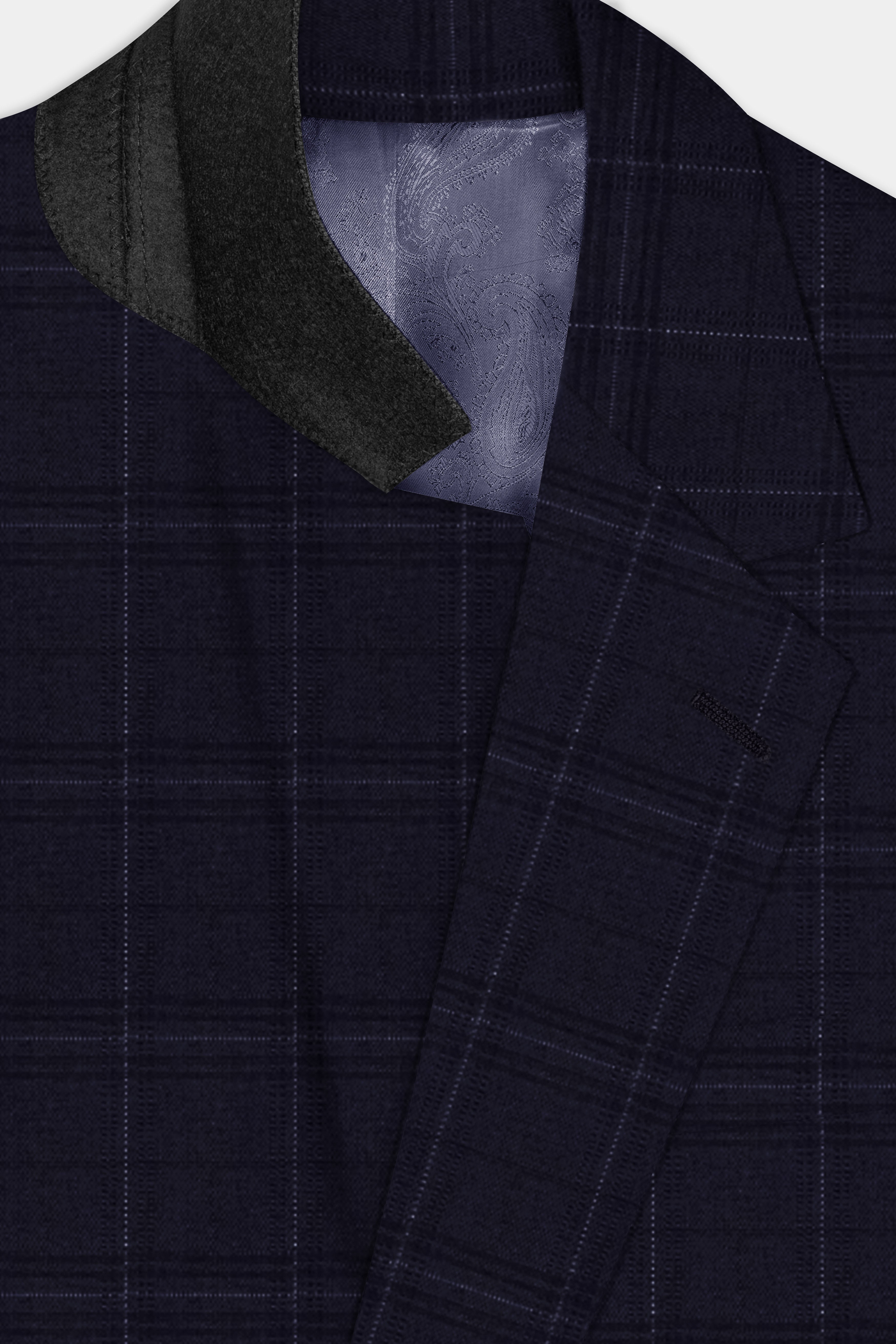 Sapphire Grid-Mirage Blue Plaid Wool Rich Single Breasted Suit