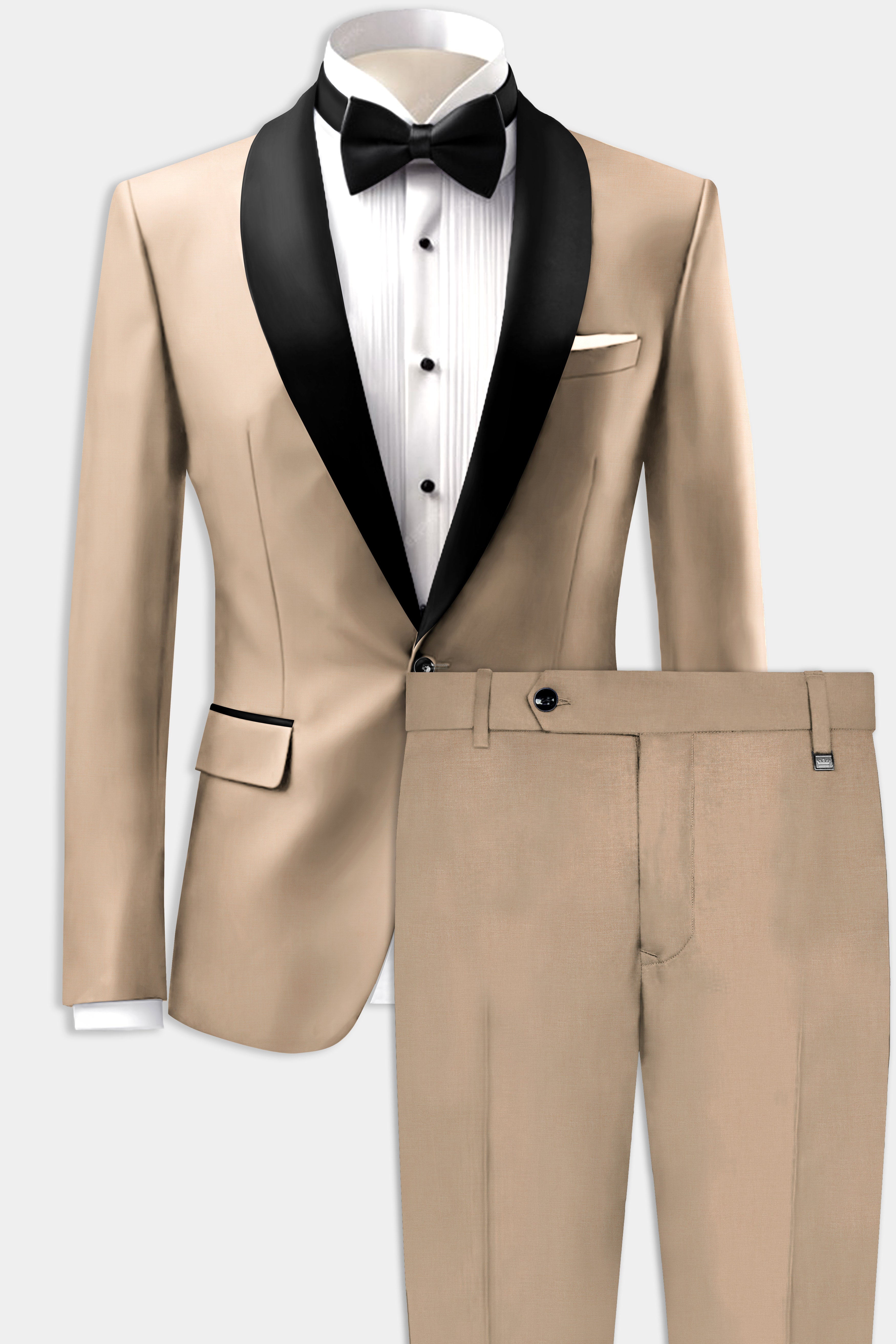 Candlelight-Sorrell Cream Solid Wool Rich Tuxedo Suit