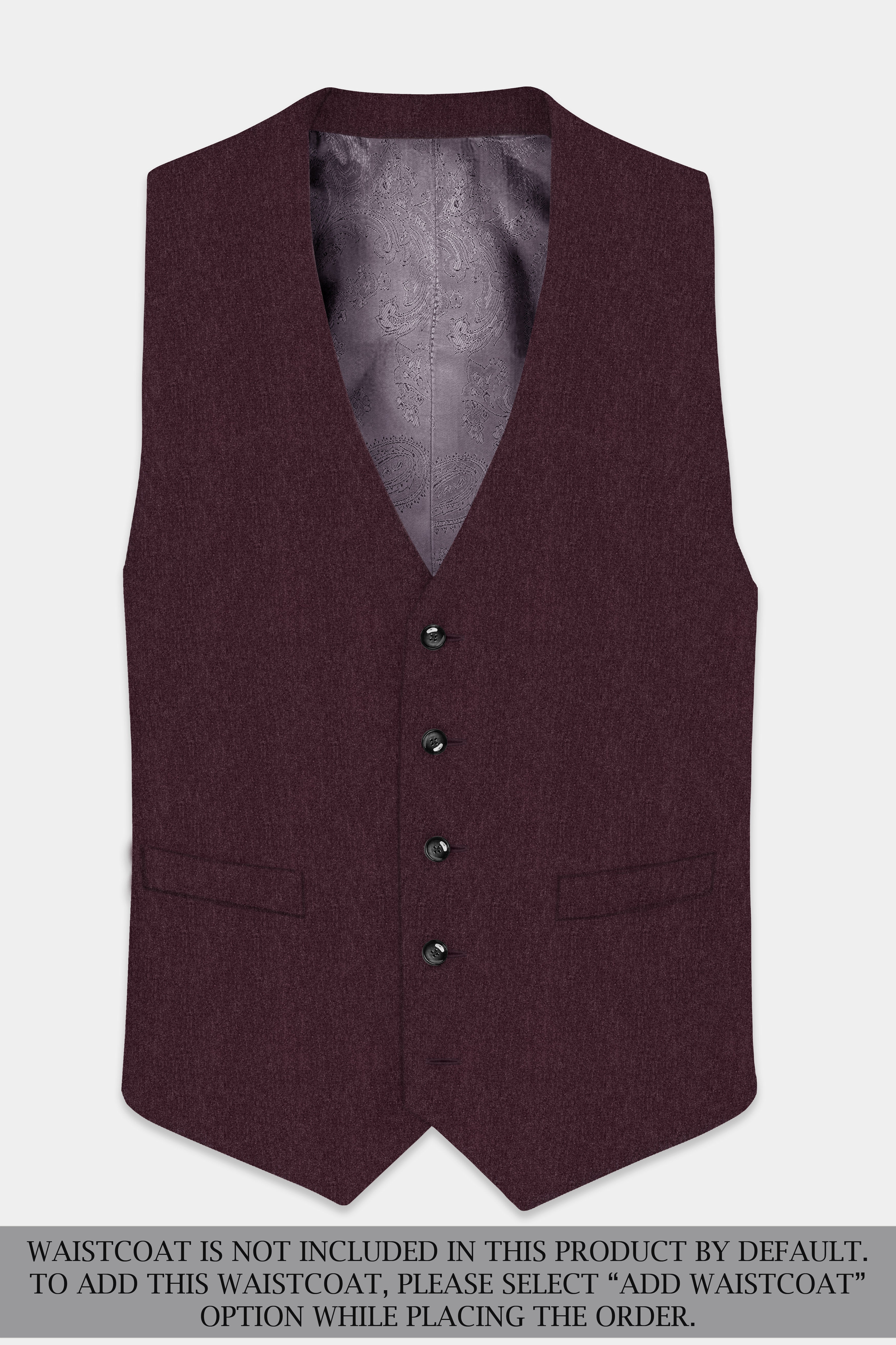 Crimson Dusk-Eclipse Maroon Textured Tweed Double Breasted Suit