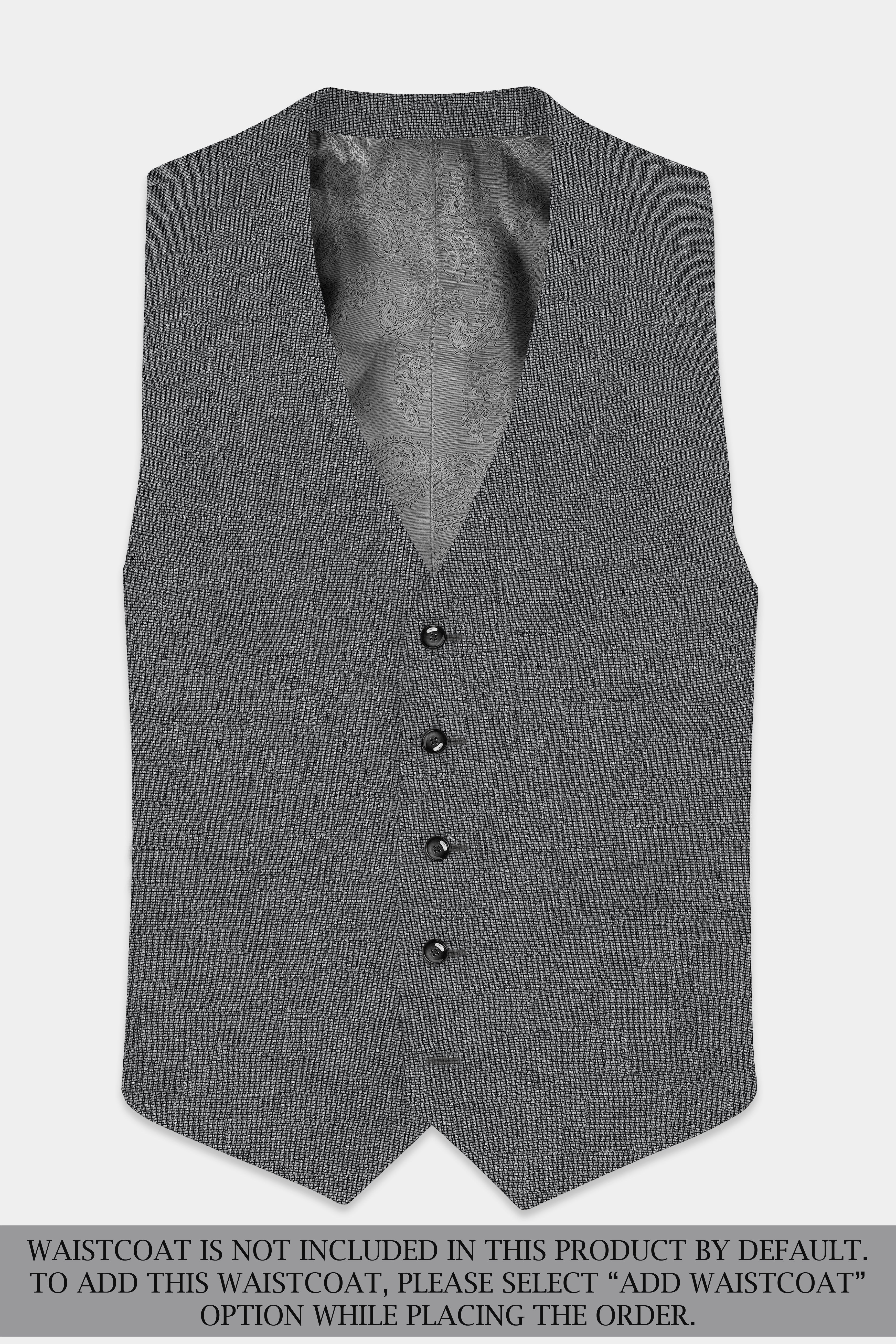 Obsidian-Vampire Gray Textured Wool Rich Double Breasted Sports Suit