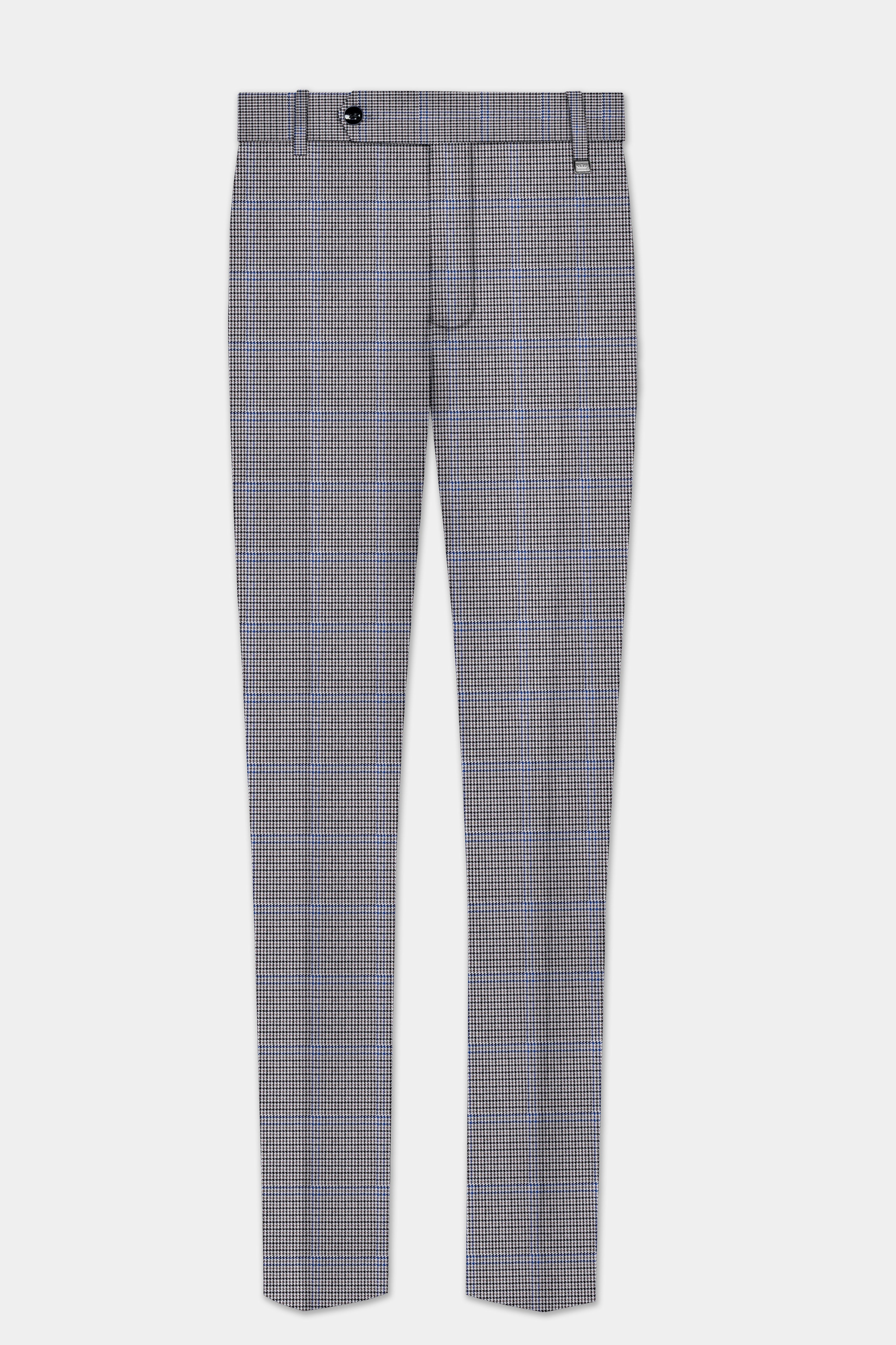 Aristo Blue-Dolphin Gray Plaid Wool Rich Single Breasted Suit