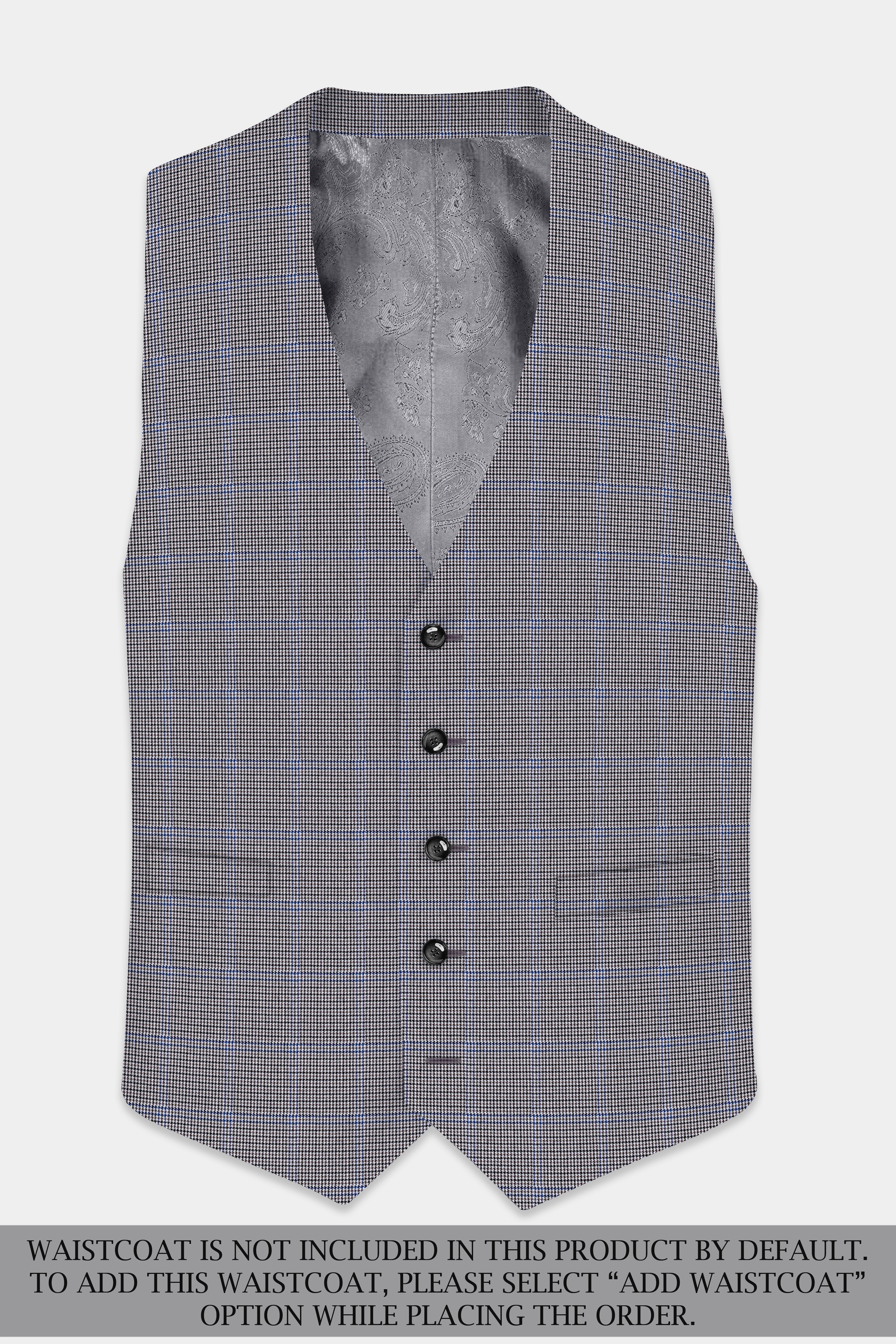 Aristo Blue-Dolphin Gray Plaid Wool Rich Single Breasted Suit