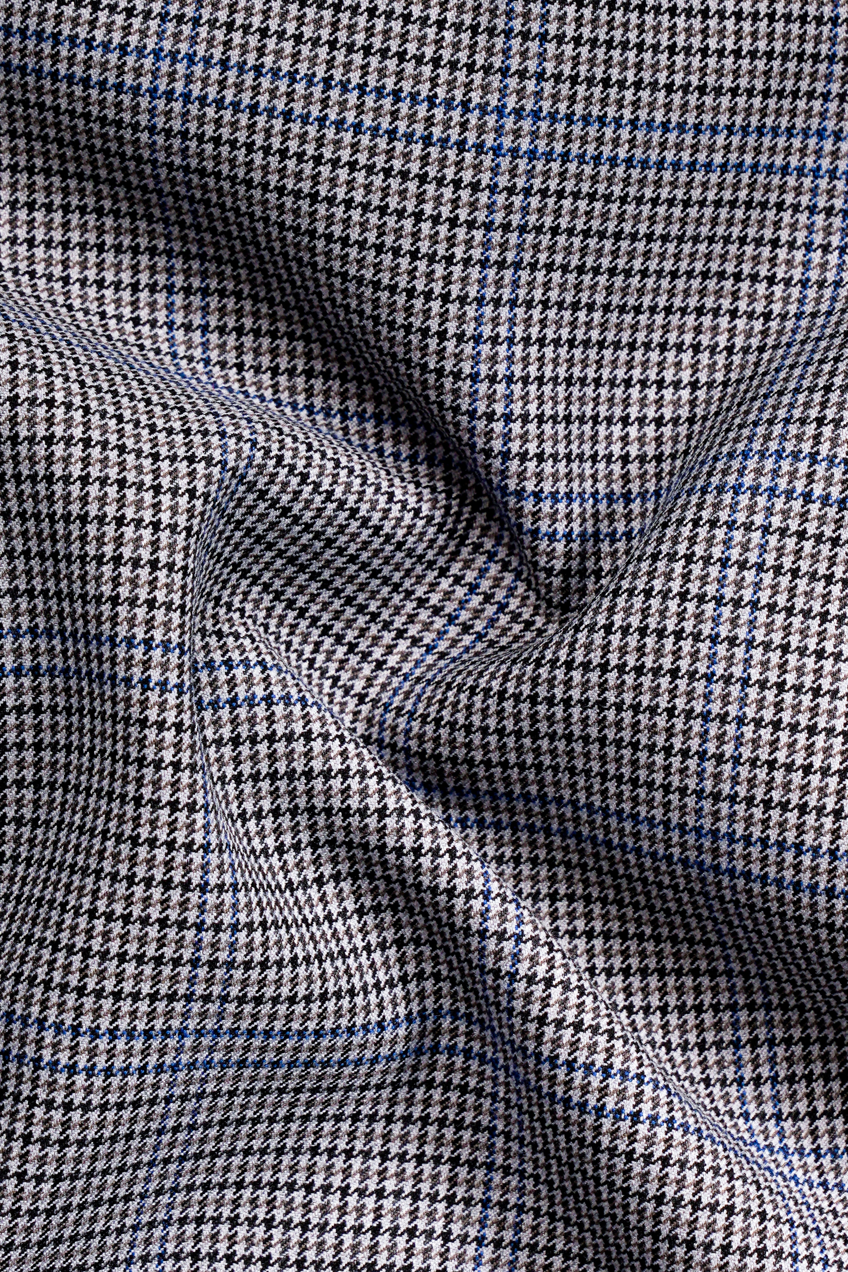 Aristo Blue-Dolphin Gray Plaid Wool Rich Single Breasted Suit