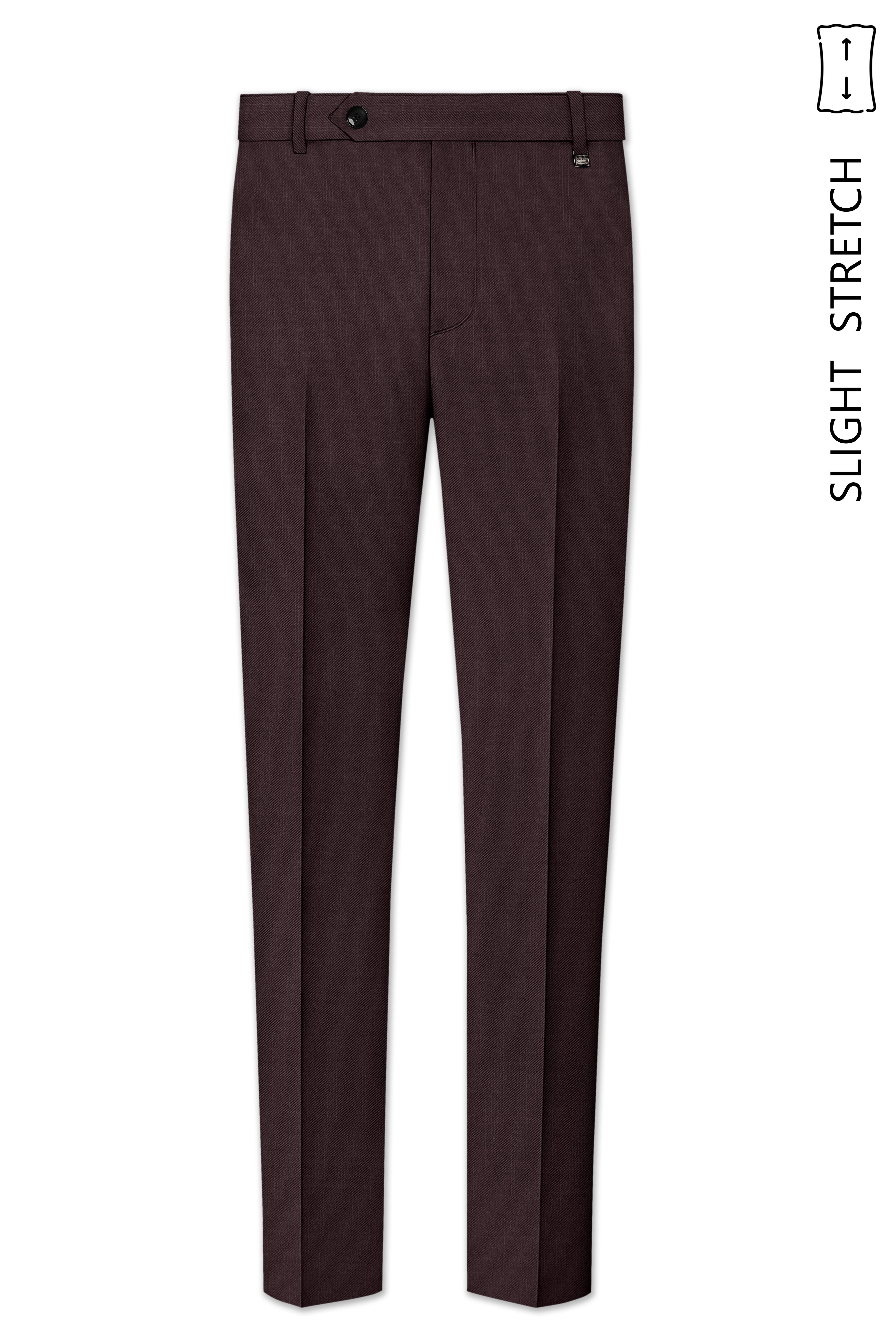 Espresso-Hickory Brown Solid Wool Rich Bandhgala Slight Stretch Suit