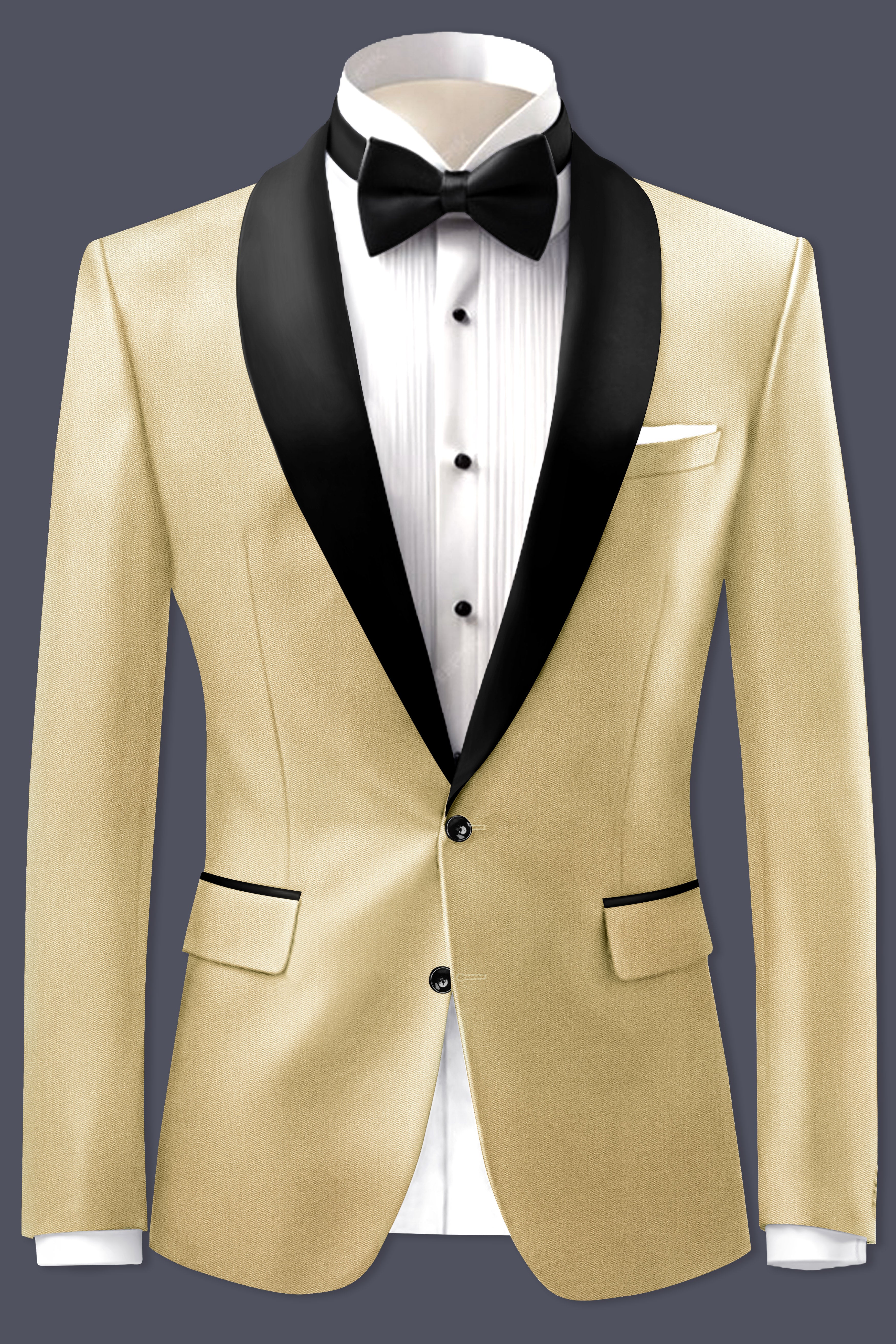 Ecru Classic-Pavlova Cream Solid Wool Rich Tuxedo Suit