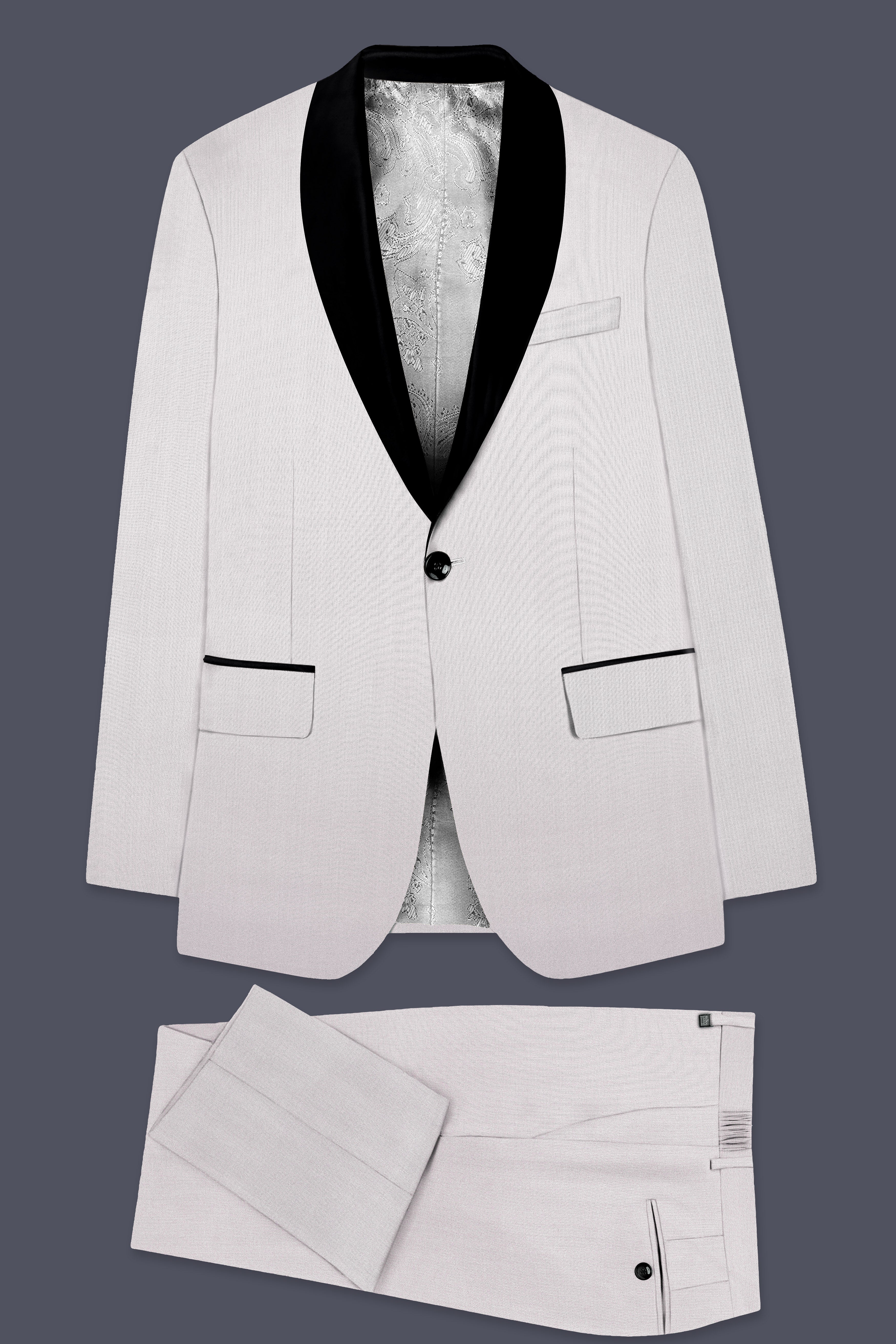 Frost Gray-Glacier Solid Wool Rich Tuxedo Suit