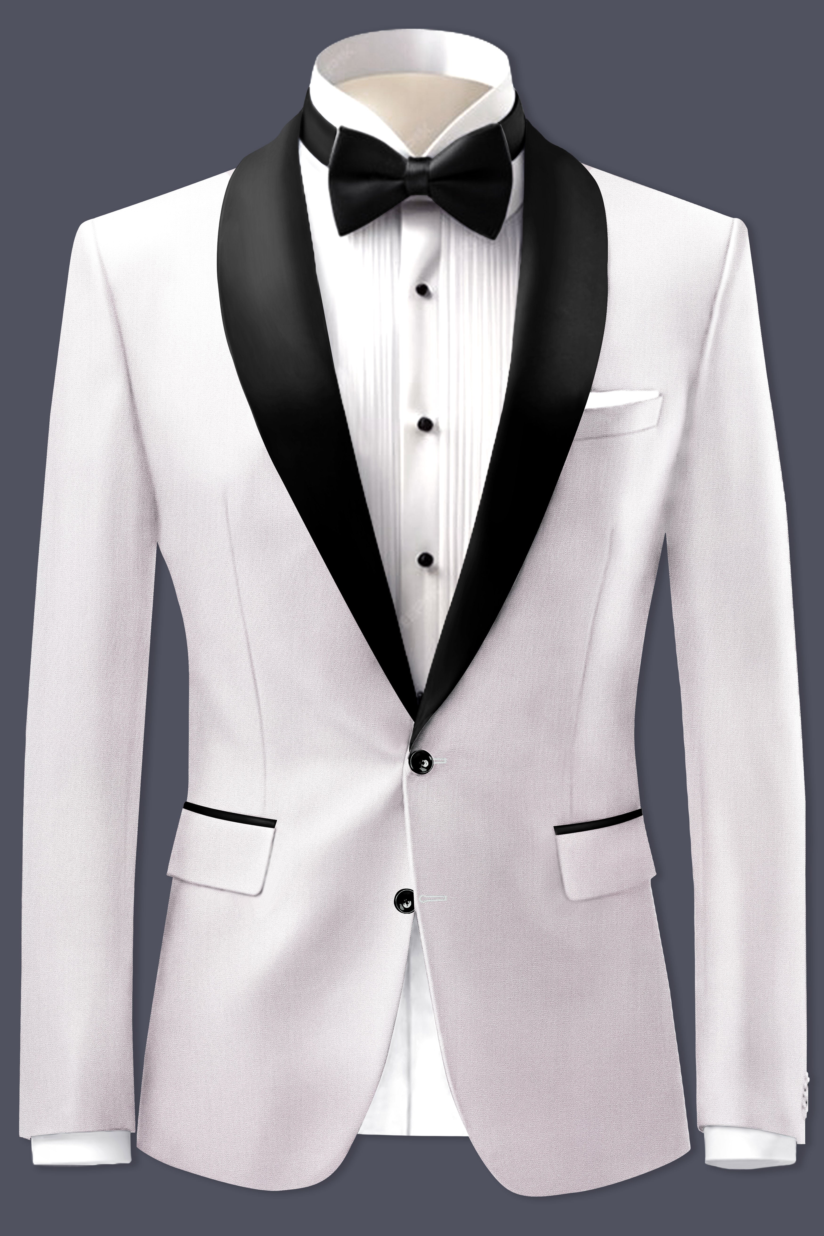 Frost Gray-Glacier Solid Wool Rich Tuxedo Suit