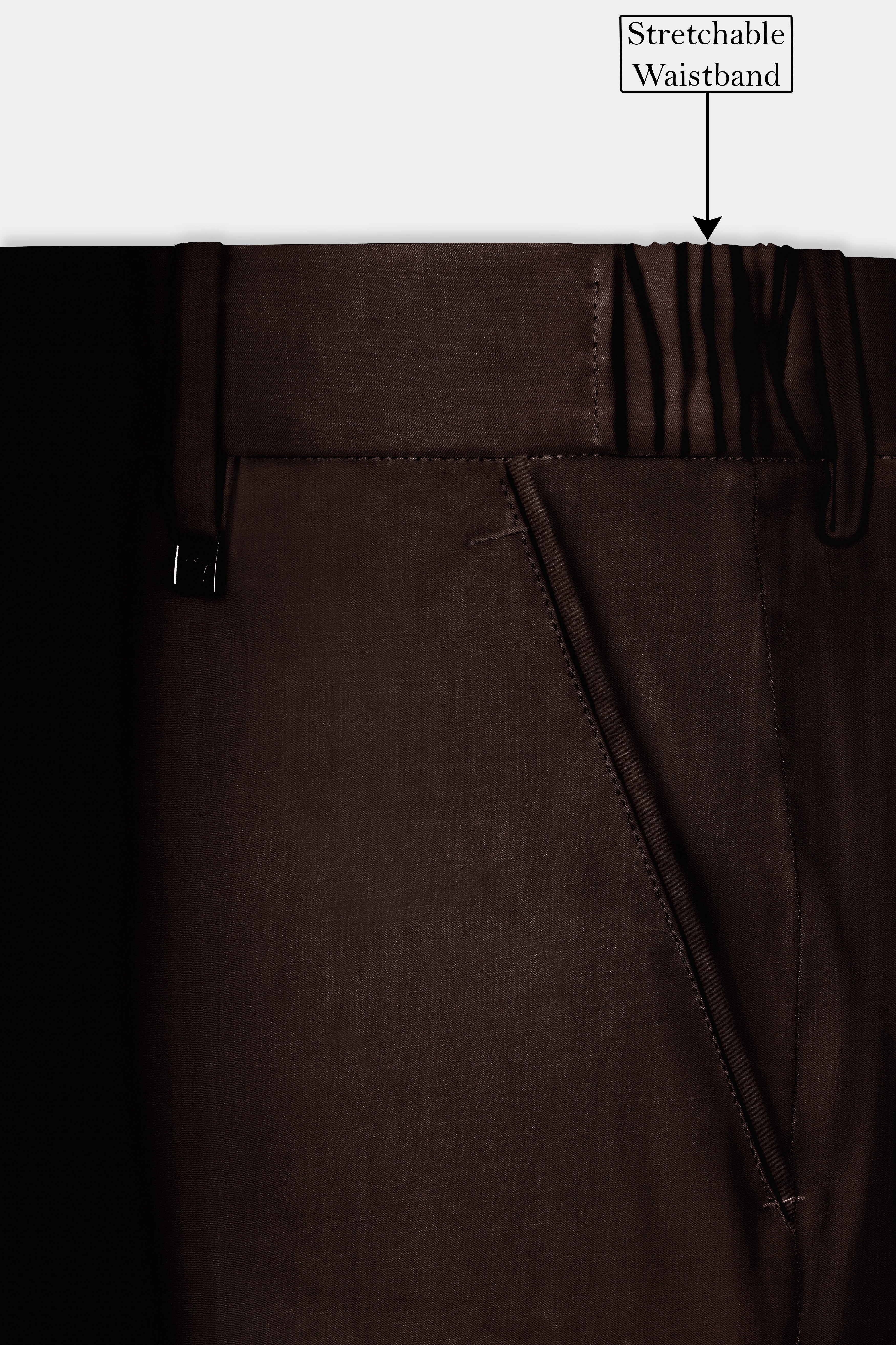 Espresso-Hickory Brown Solid Wool Rich Peak Lapel Tuxedo Slight Stretch Suit