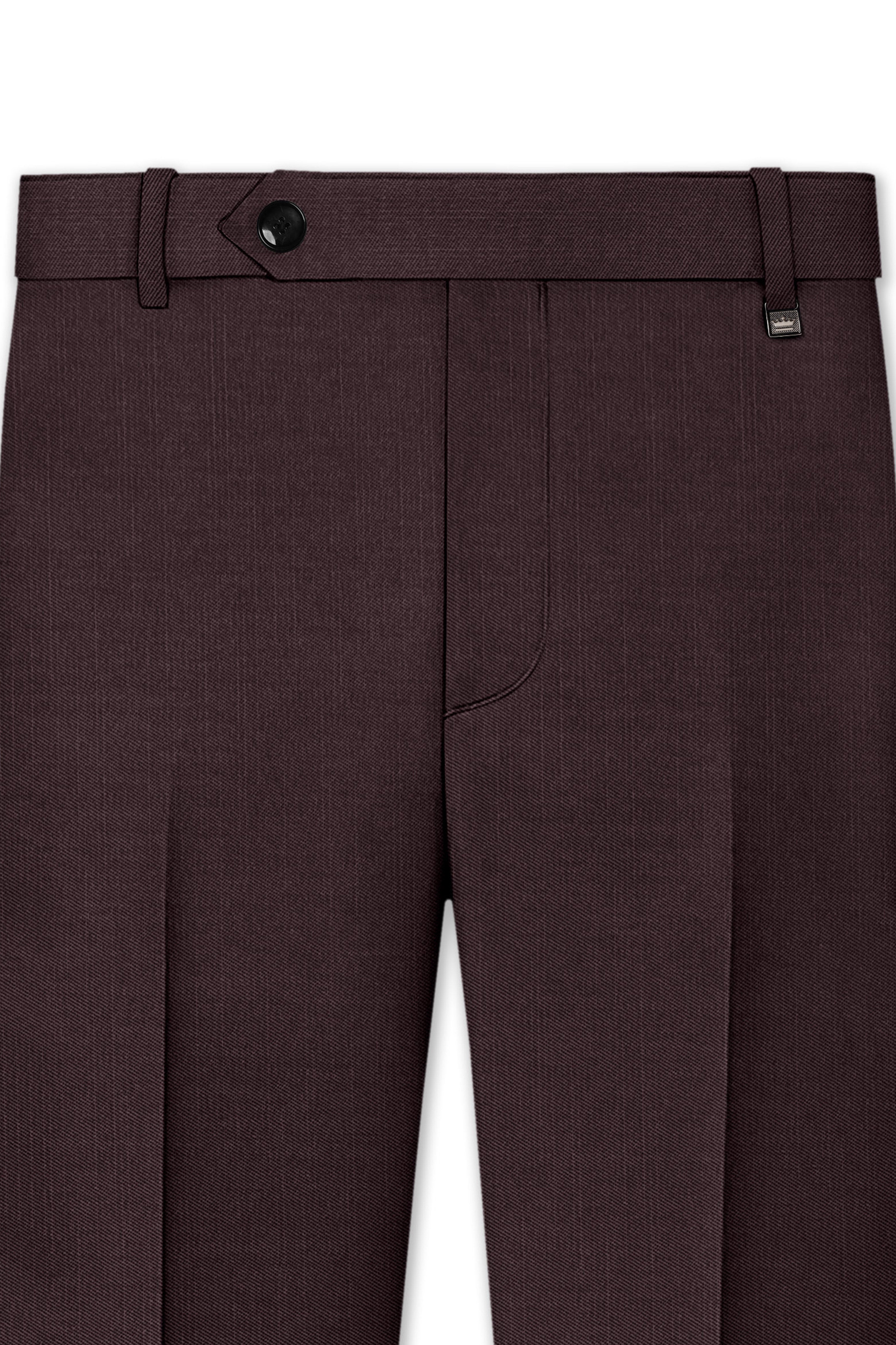 Espresso-Hickory Brown Solid Wool Rich Cross Placket Bandhgala Slight Stretch Suit