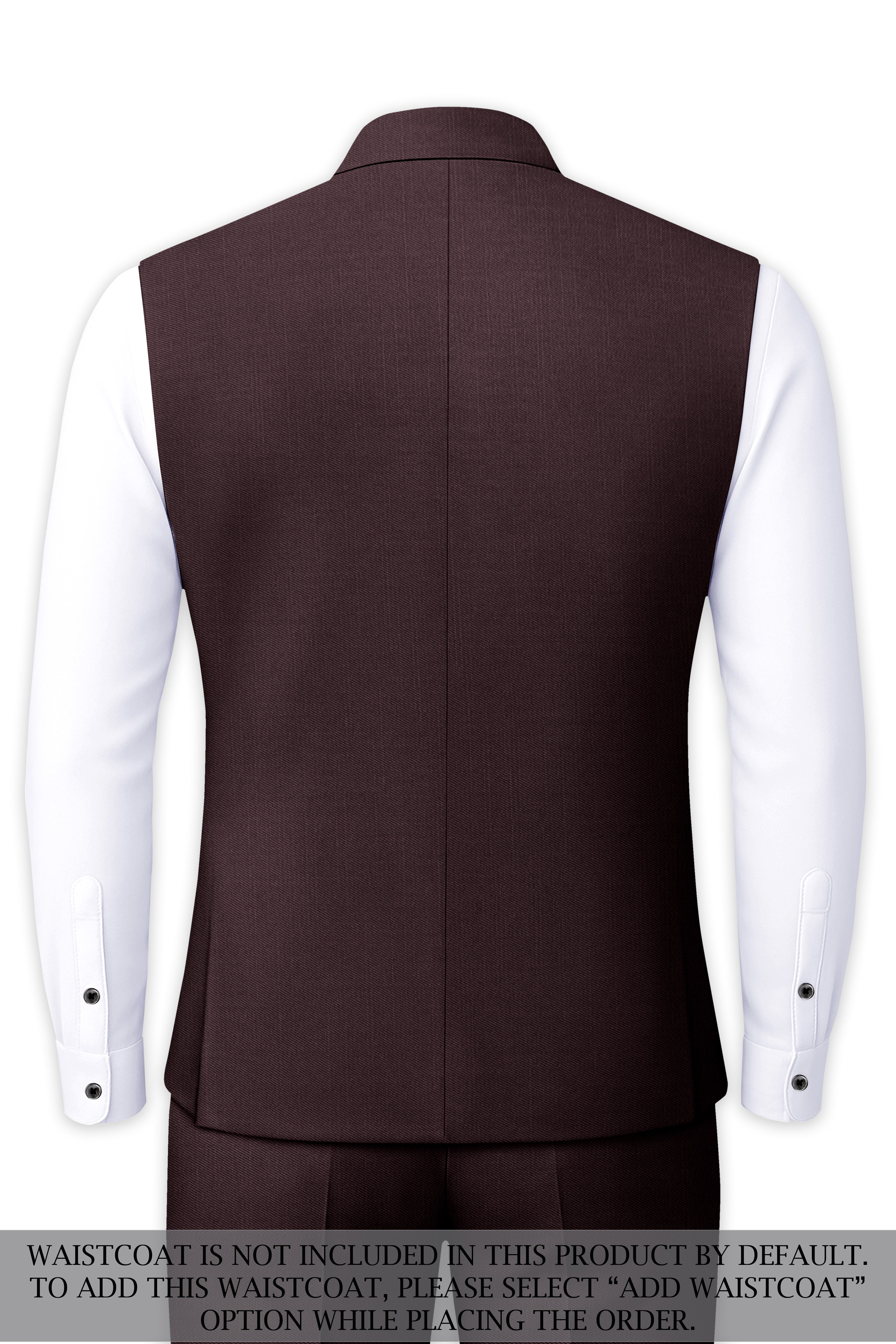 Espresso-Hickory Brown Solid Wool Rich Cross Placket Bandhgala Slight Stretch Suit