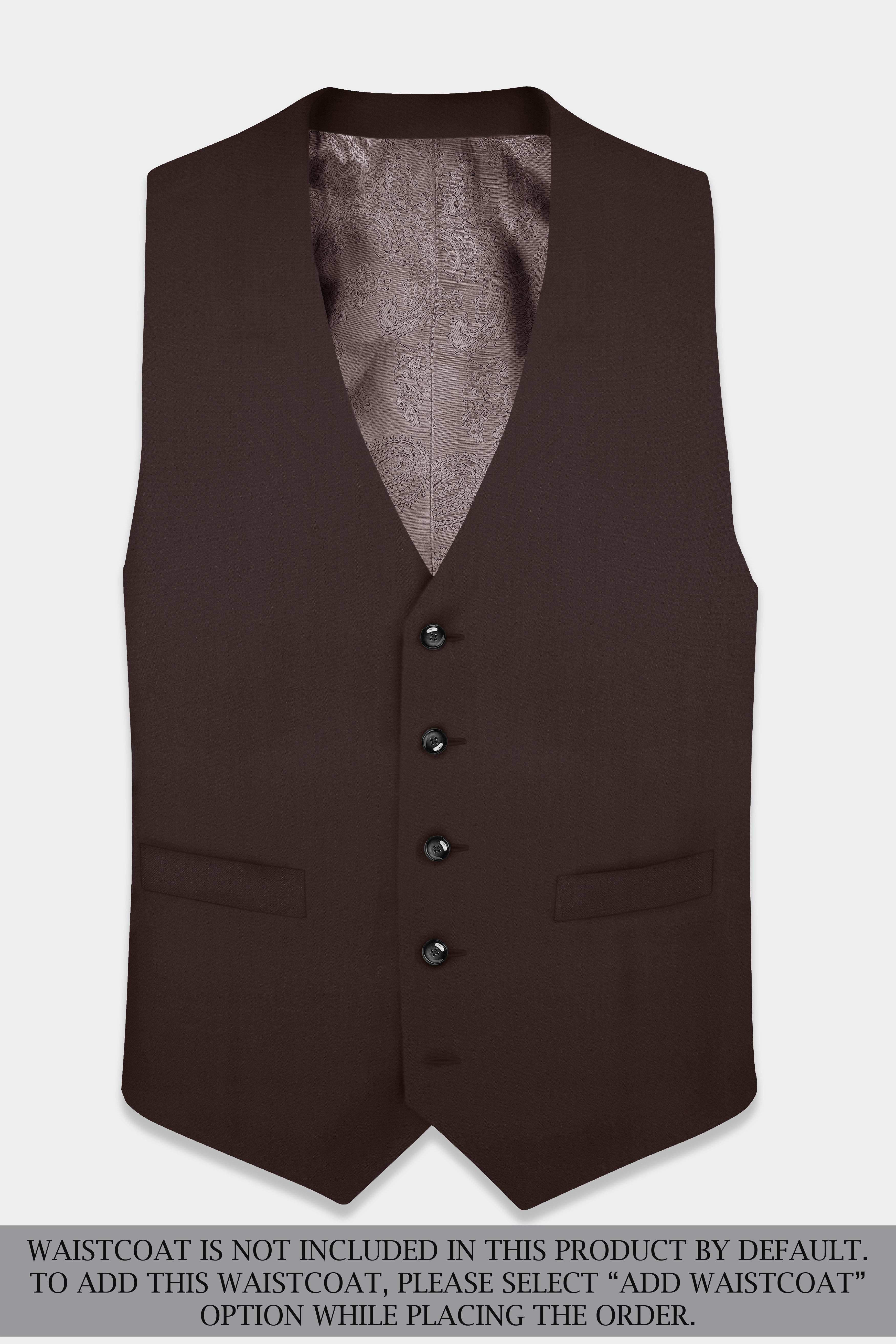 Espresso-Hickory Brown Solid Wool Rich Double Breasted Suit