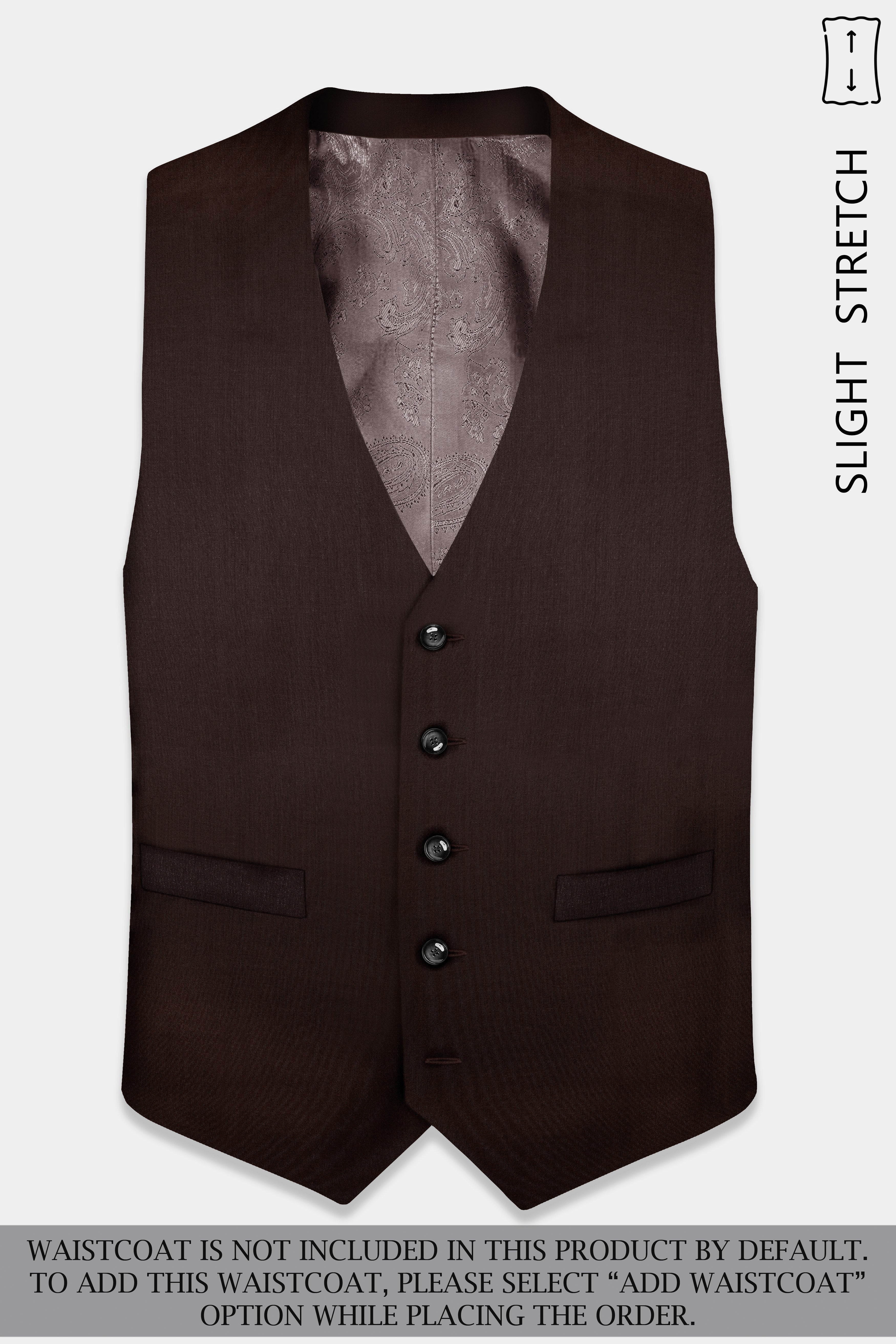 Espresso-Hickory Brown Solid Wool Rich Double Breasted Slight Stretch Suit