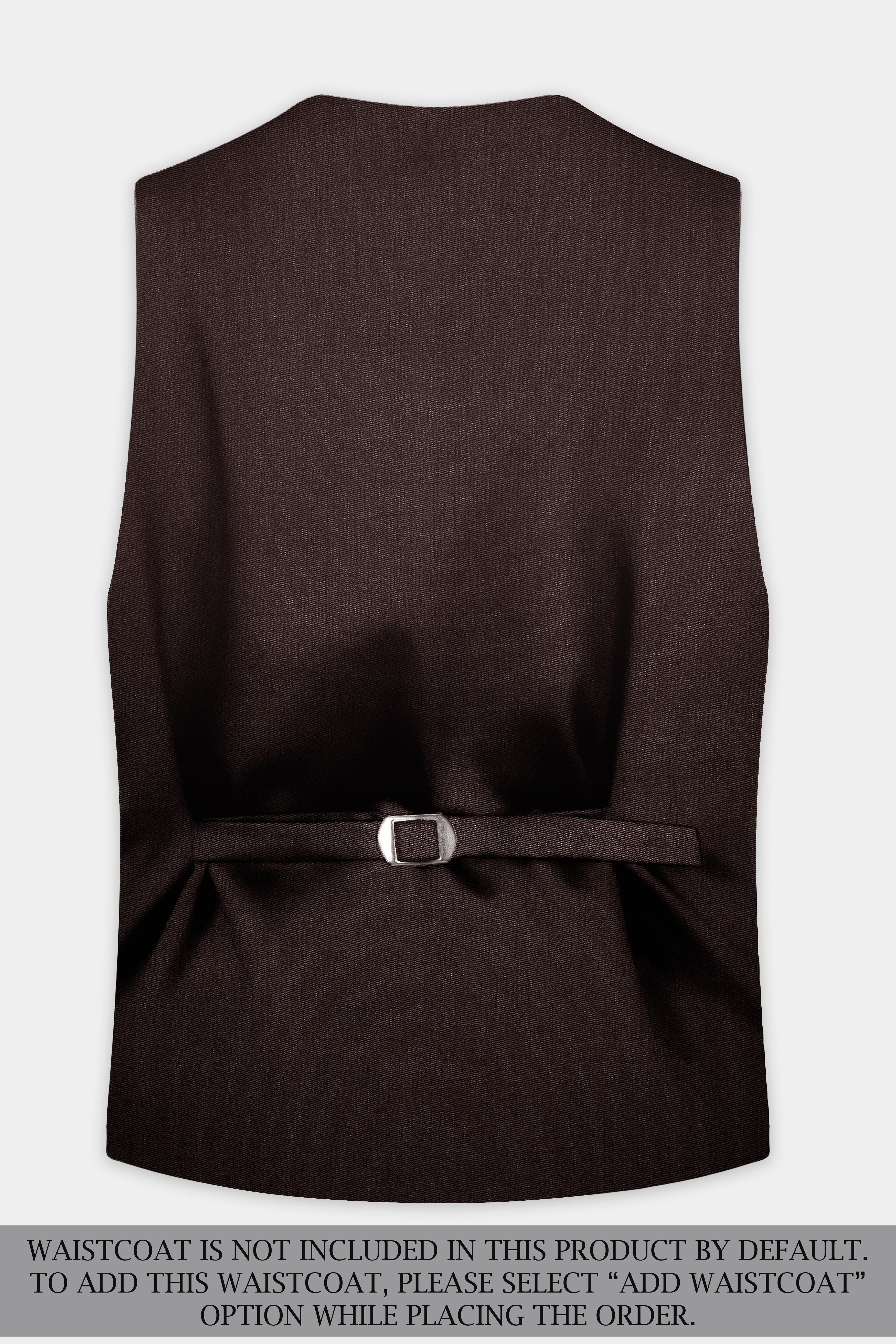 Espresso-Hickory Brown Solid Wool Rich Double Breasted Slight Stretch Suit