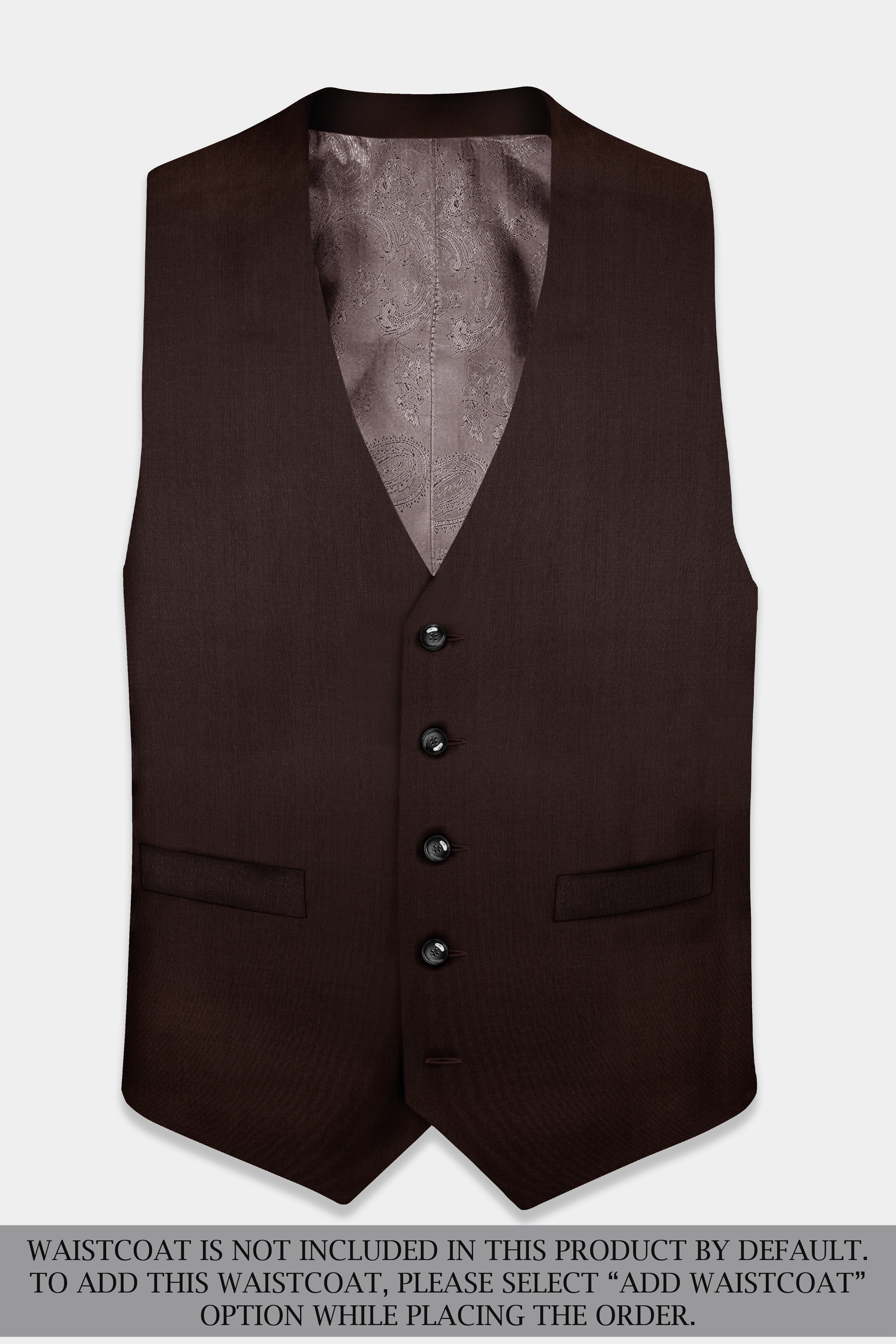 Espresso-Hickory Brown Solid Wool Rich Single Breasted Suit