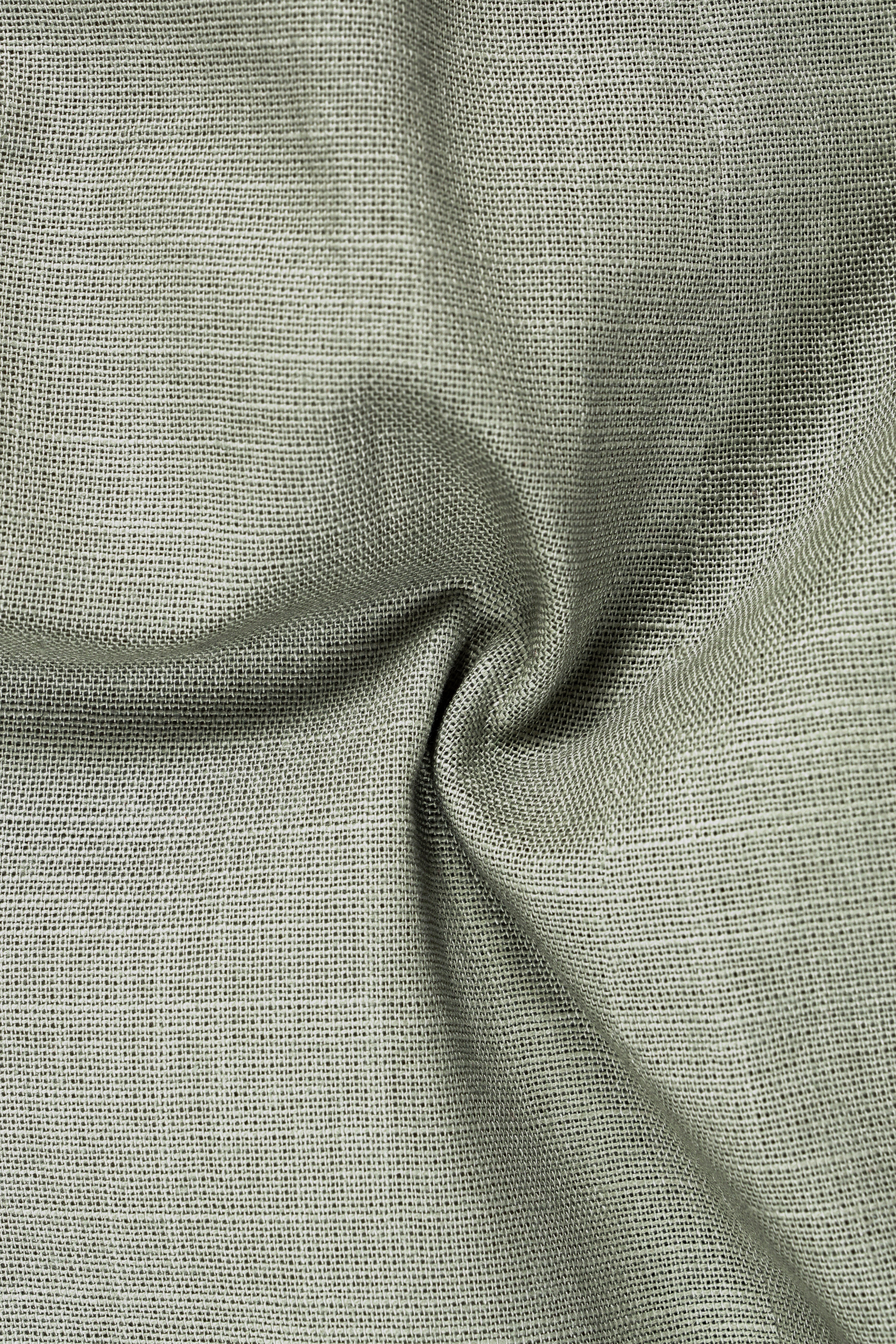 Minted Majesty-Beryl Green Solid Luxurious Linen Double Breasted Sports Suit