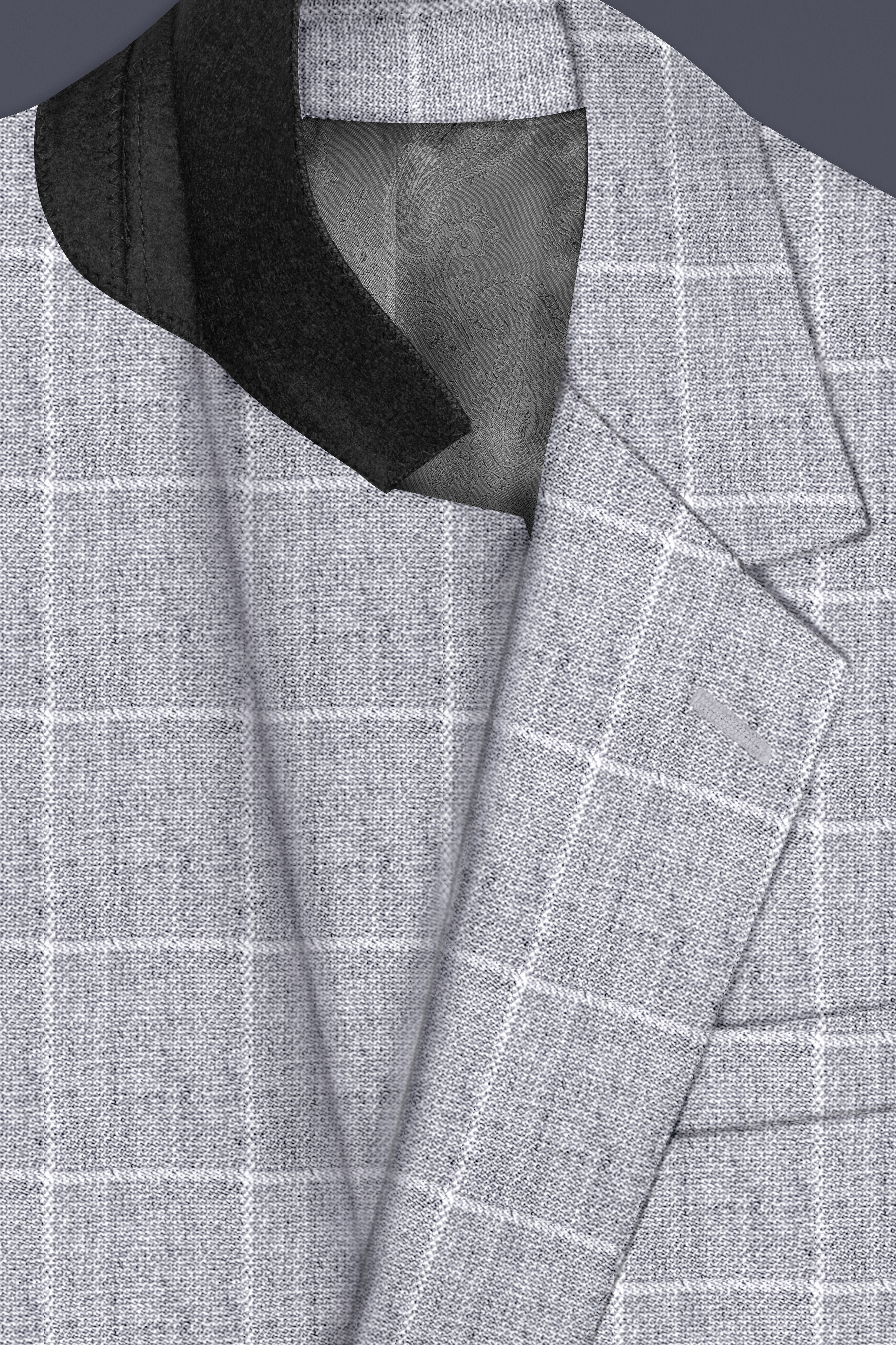 Heritage-Nobel Gray Plaid Wool Rich Single Breasted Suit