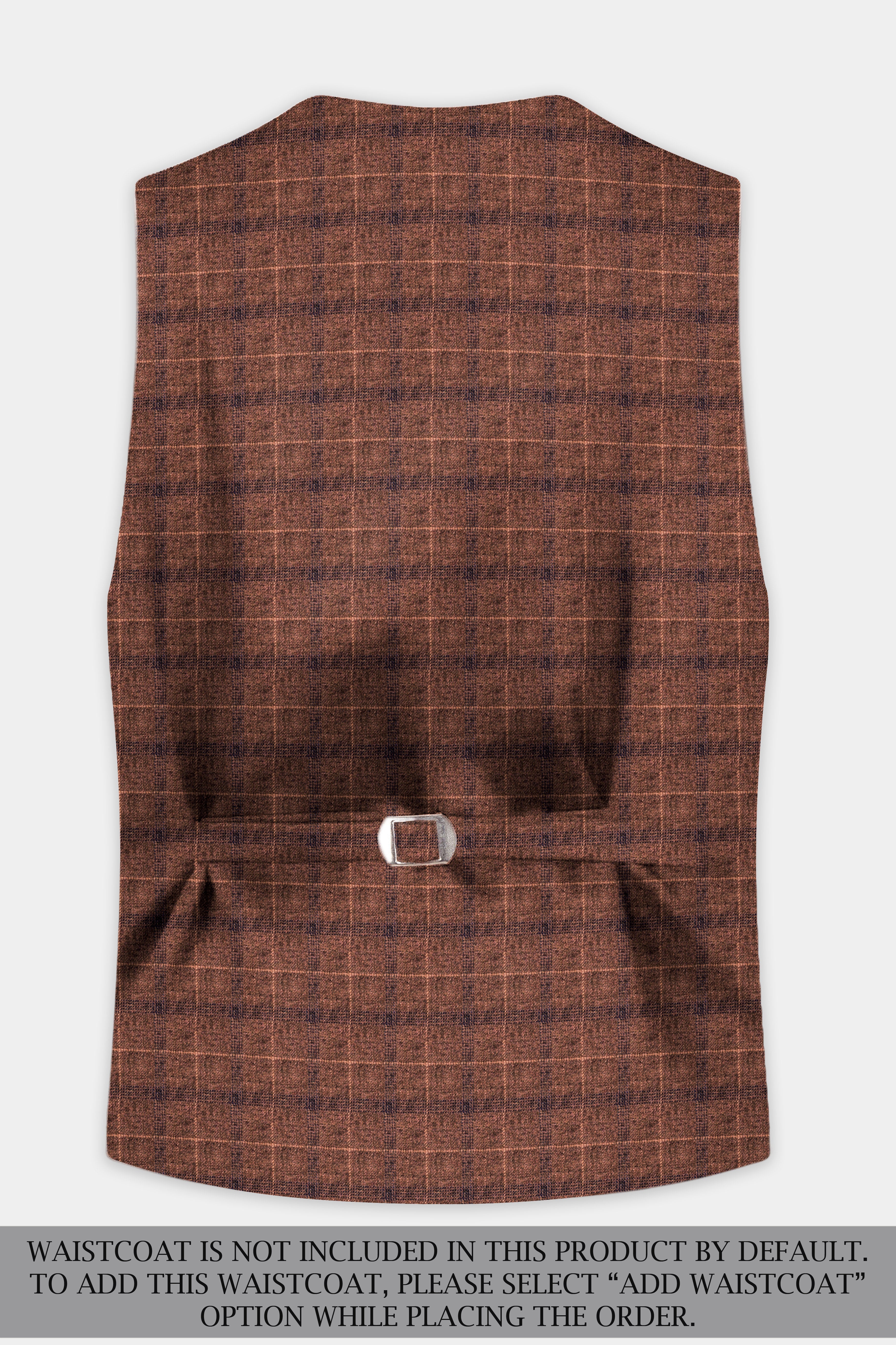 Cinnamon Spice-Spice Brown Plaid Wool Rich Double Breasted Suit