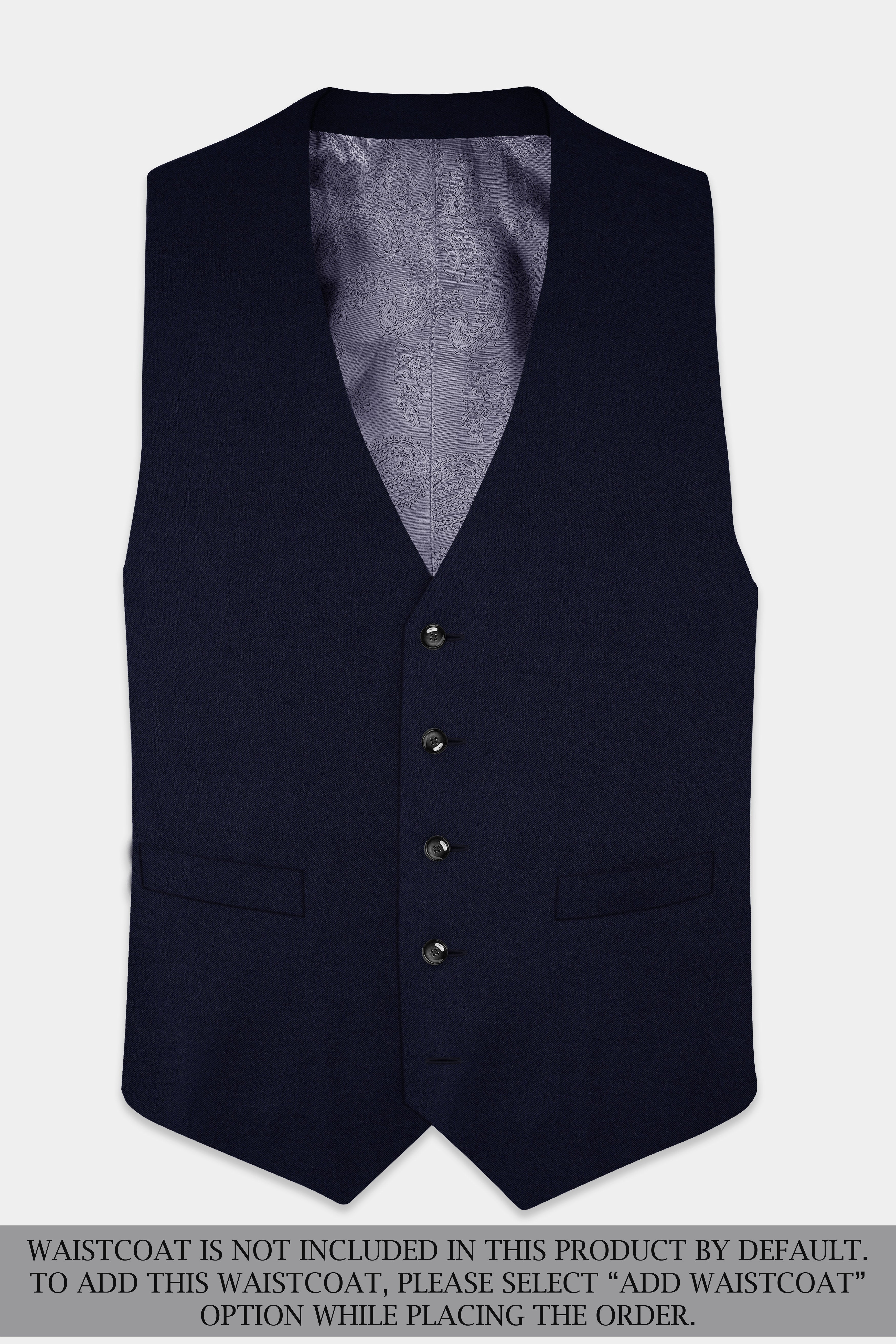 Ashen-Cinder Blue Solid Wool Rich Single Breasted Suit