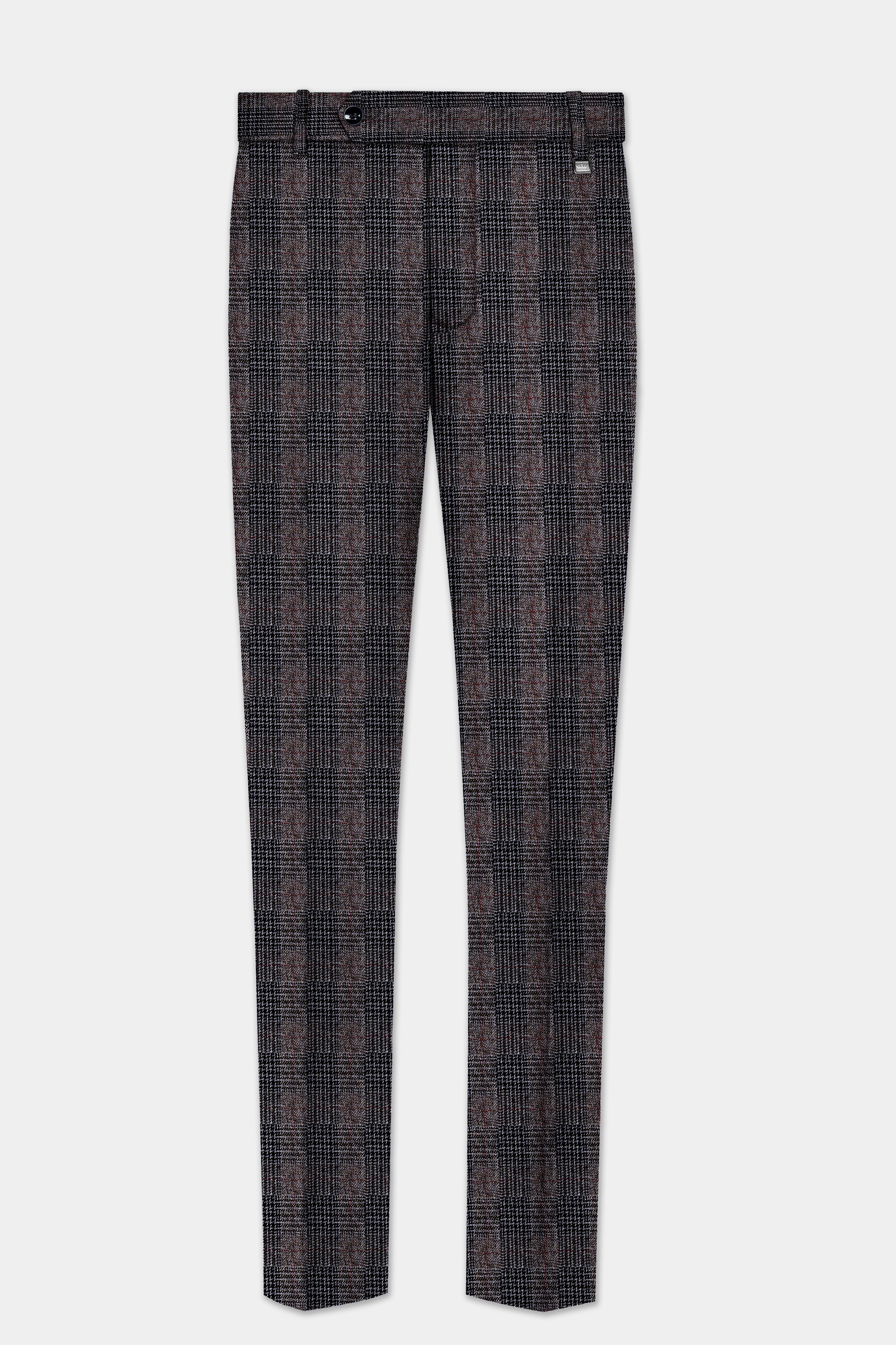 Rustic-Matterhorn Brown Plaid Tweed Double Breasted Designer Suit