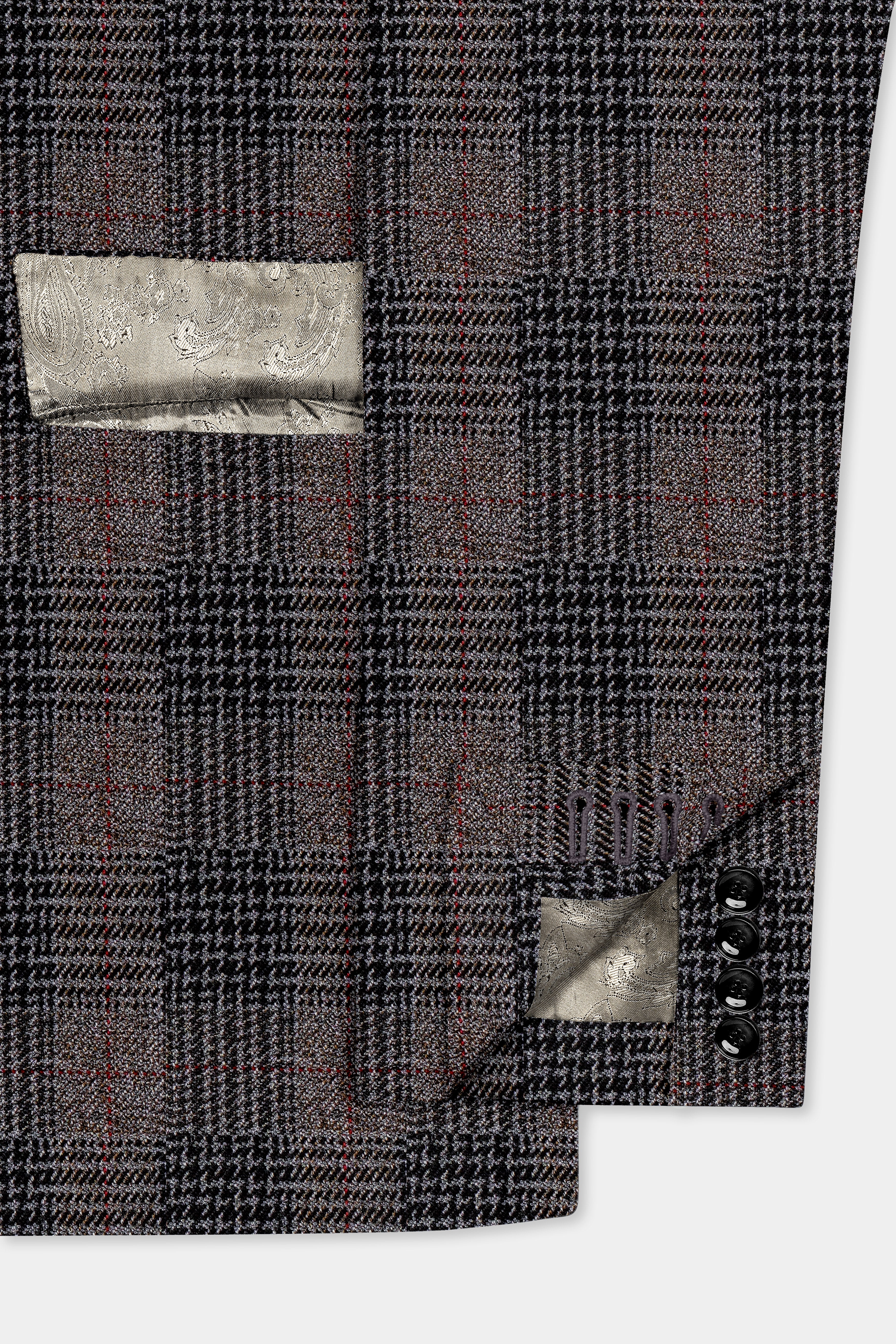 Rustic-Matterhorn Brown Plaid Tweed Double Breasted Designer Suit