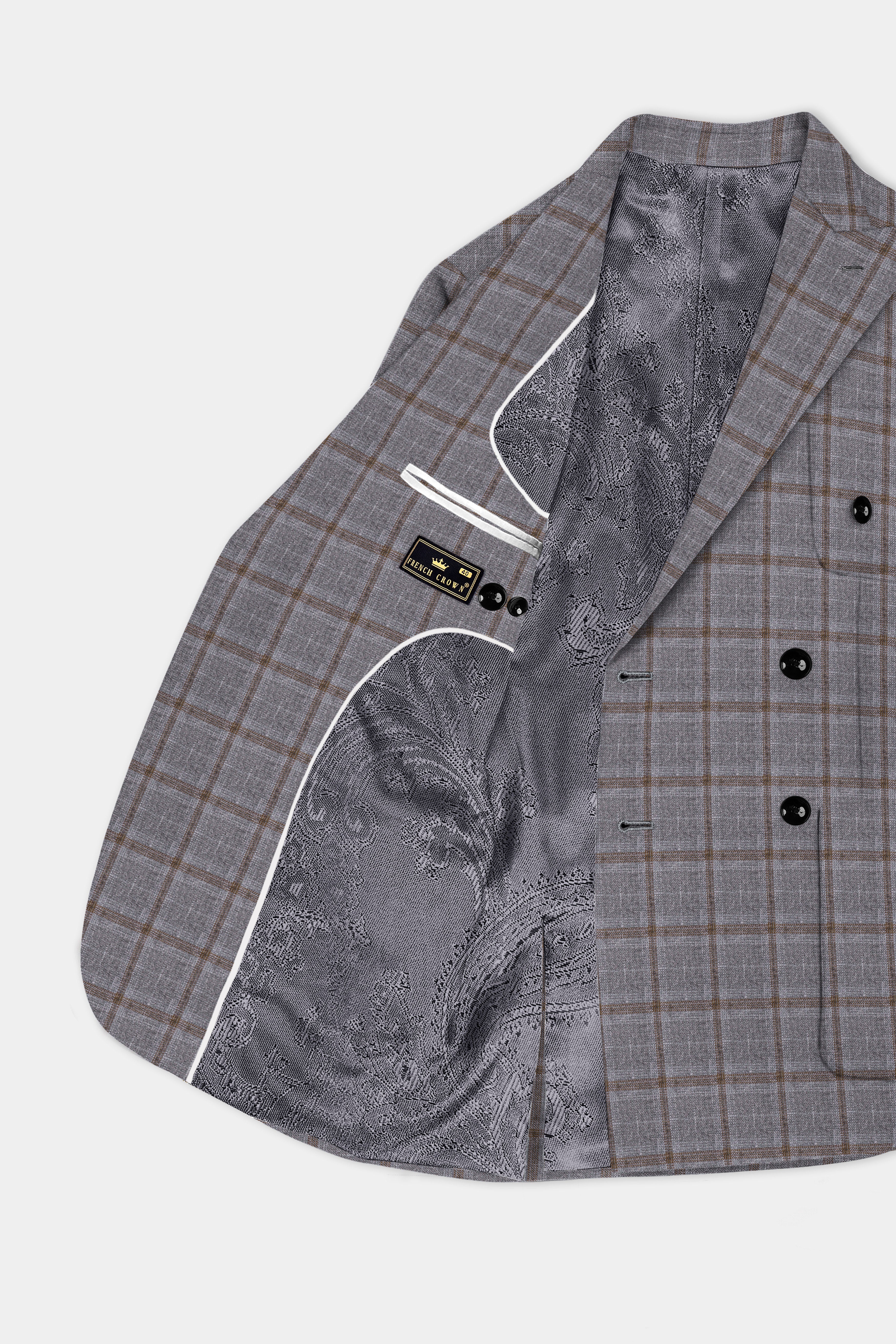 Flintstone-Gray windows Tweed Double Breasted Sports Suit