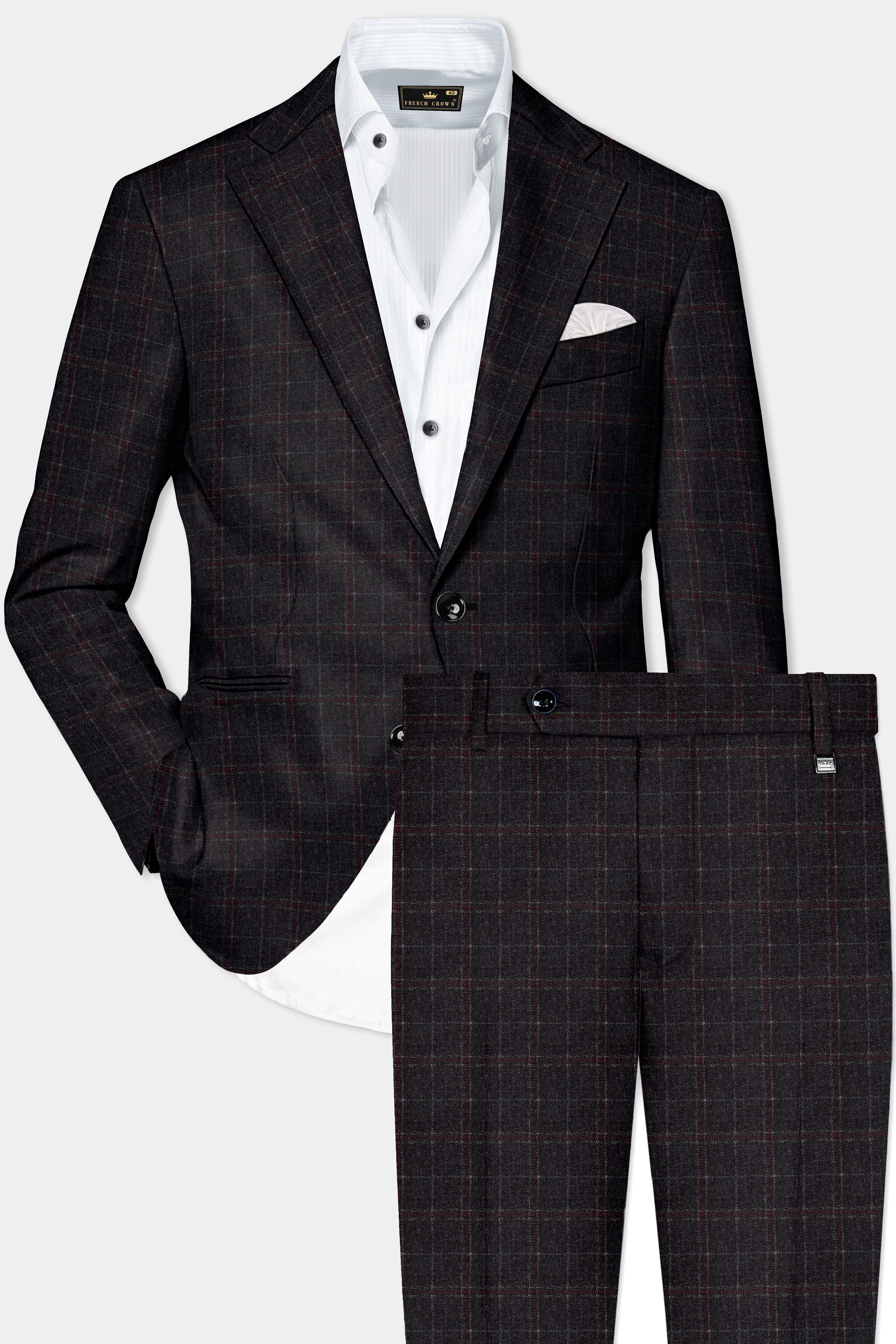 Apollo-Zeus Brown Plaid Tweed Single Breasted Suit