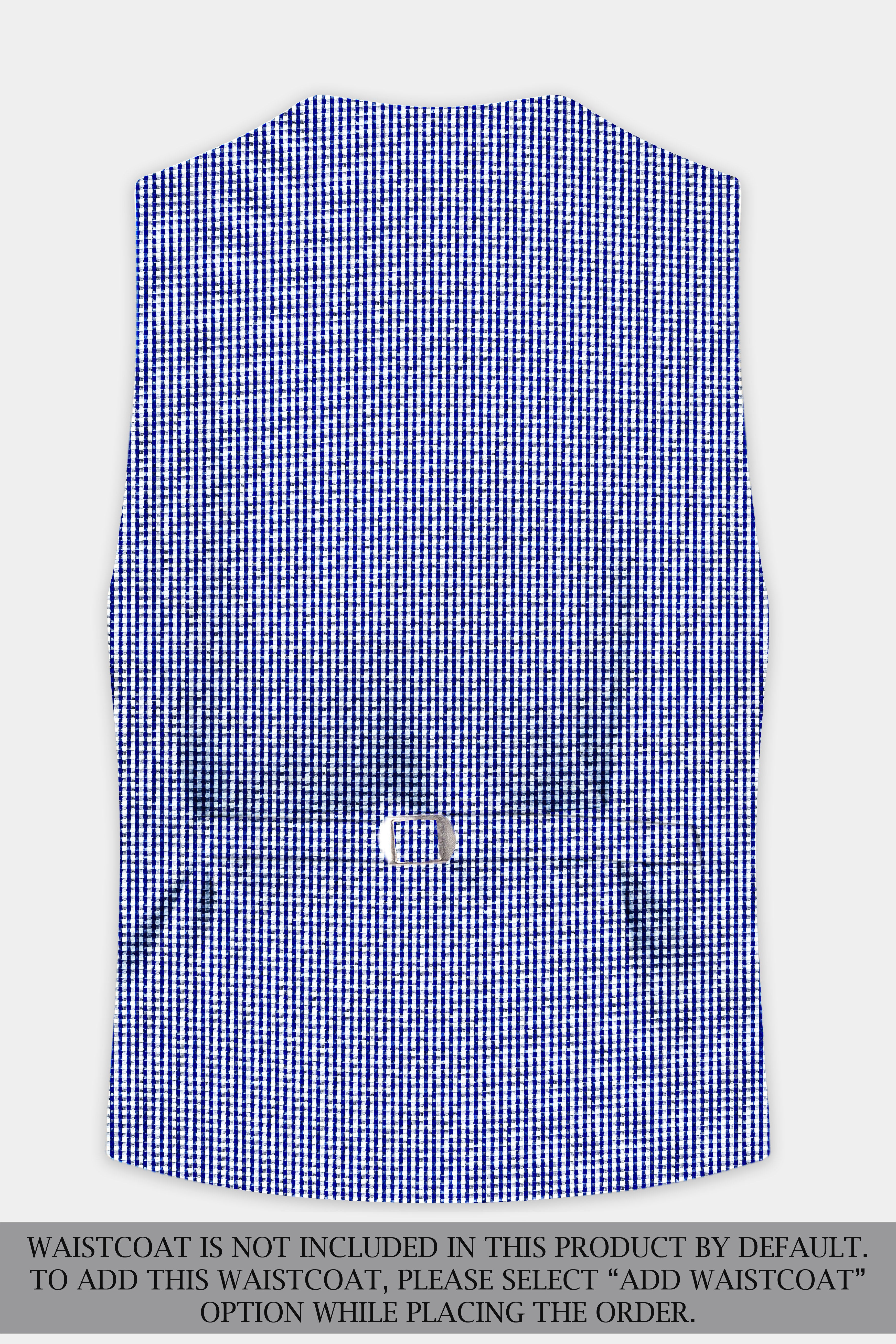 Nautilus-Torea Bay Blue And Bright White Gingham Plaid Cotton Double Breasted Suit