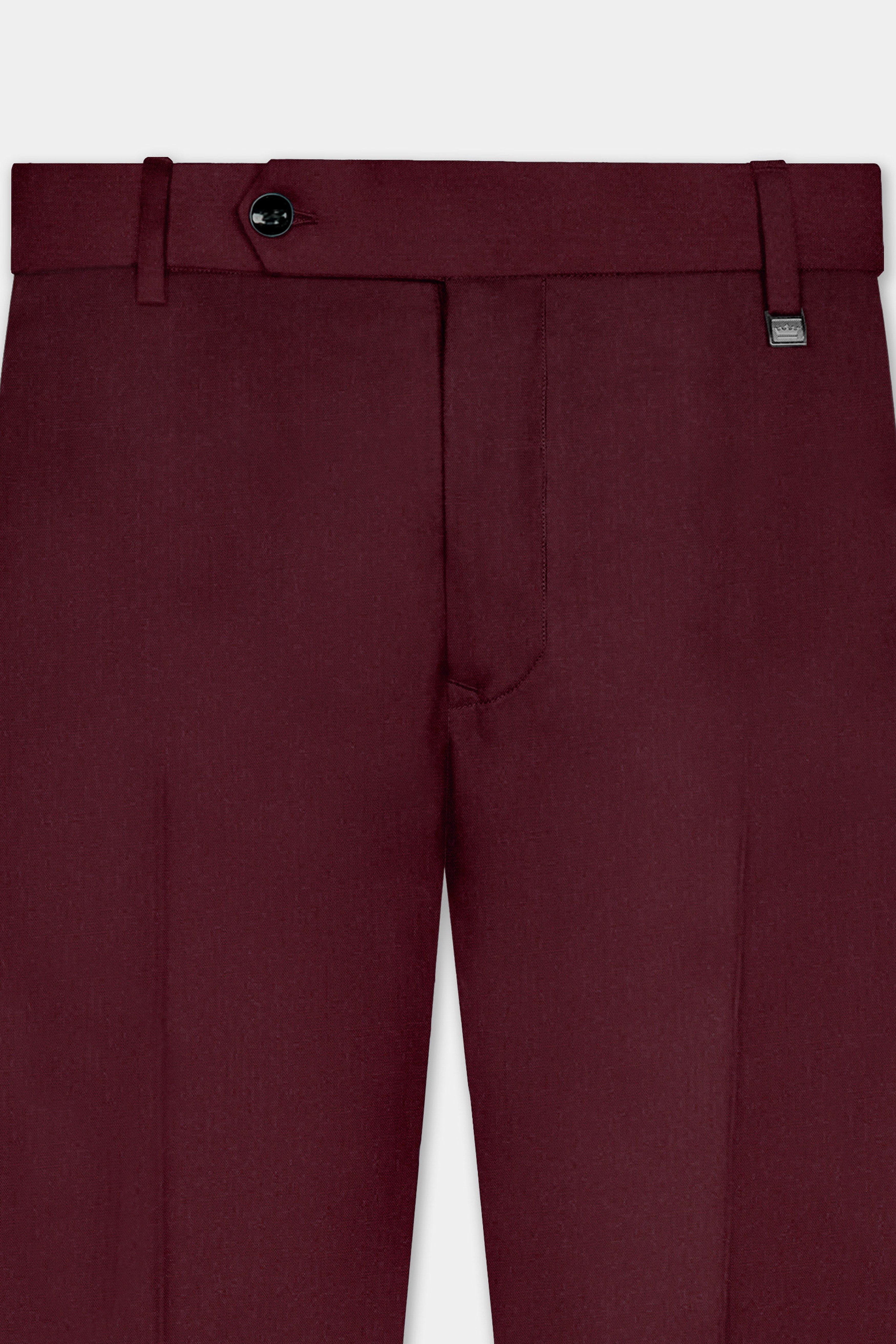 Merlot-Wine Berry Solid Wool Rich Tuxedo Slight Stretch Suit