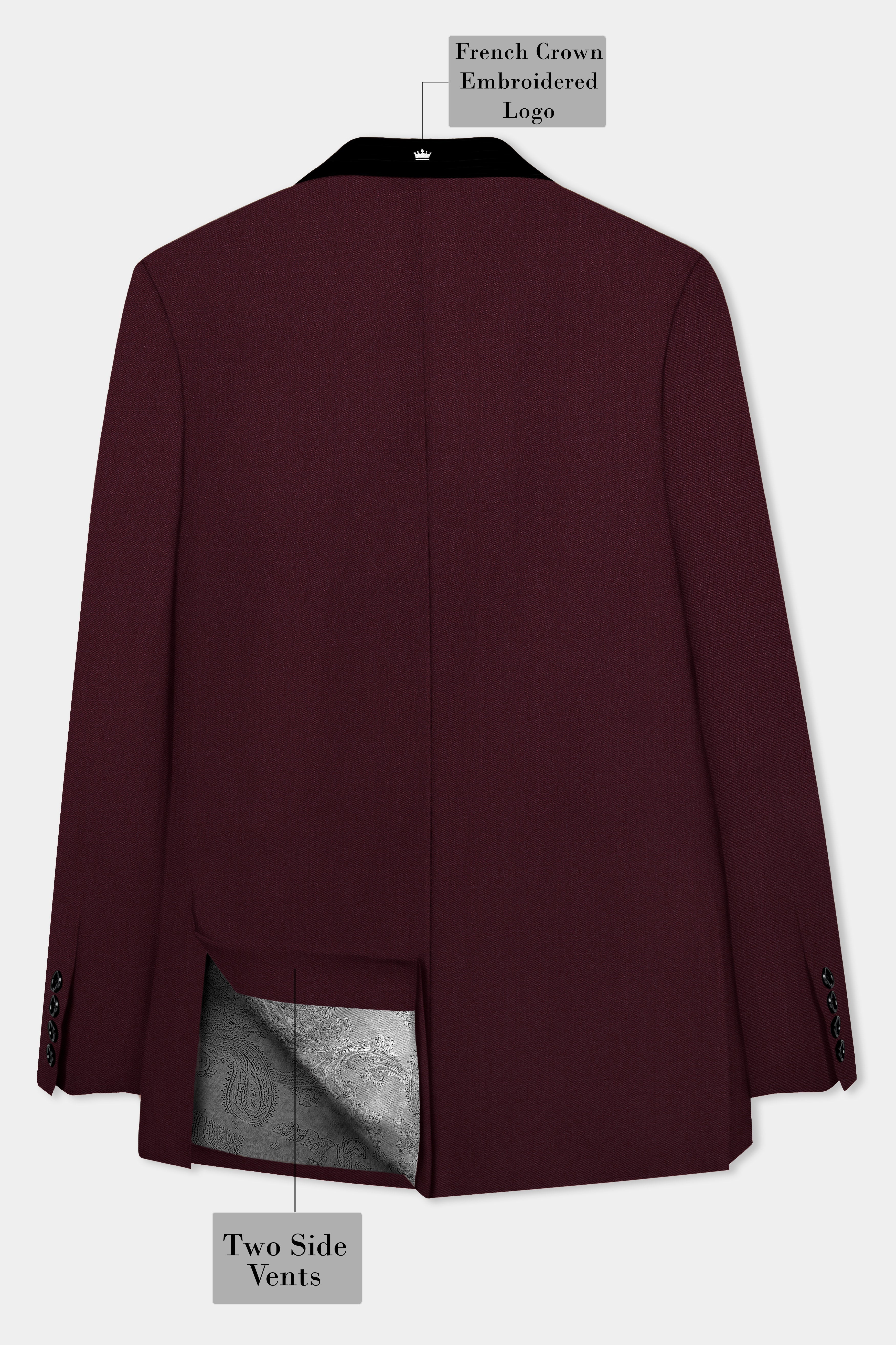 SepiaElite-Tamarind Brown Solid Wool Rich Tuxedo Slight Stretch Suit