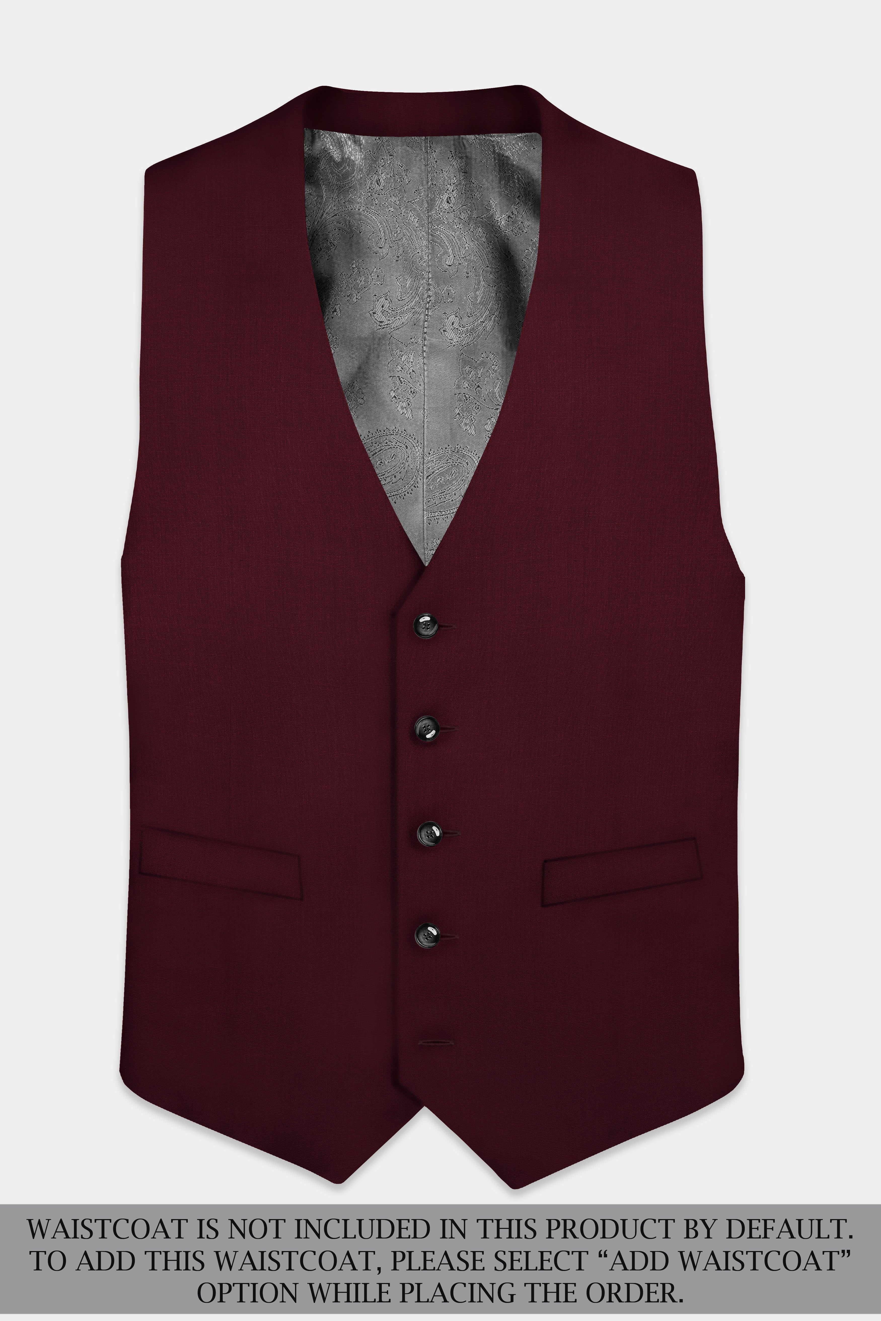 Merlot-Wine Berry Solid Wool Rich Double Breasted Suit