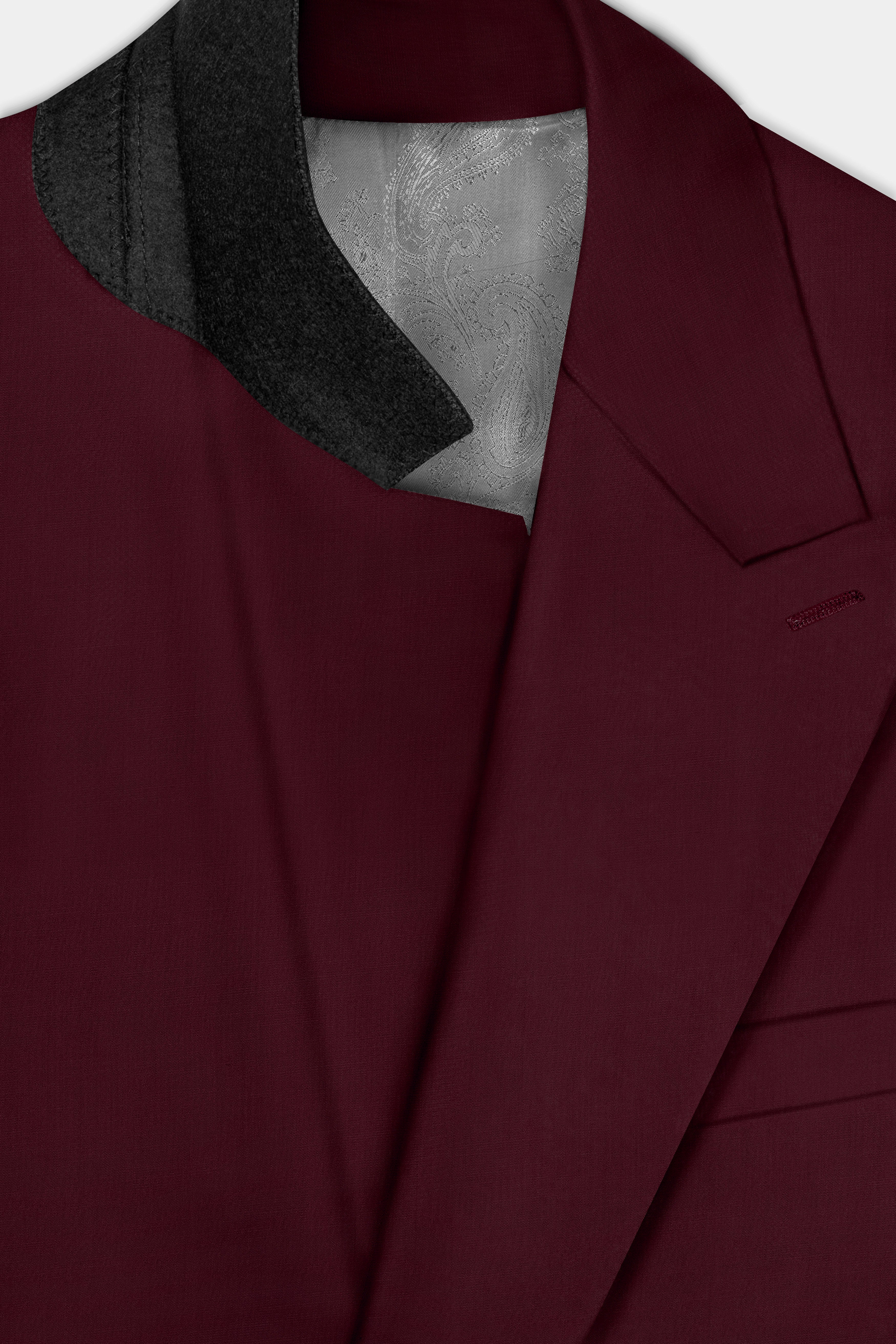 Merlot-Wine Berry Solid Wool Rich Double Breasted Suit