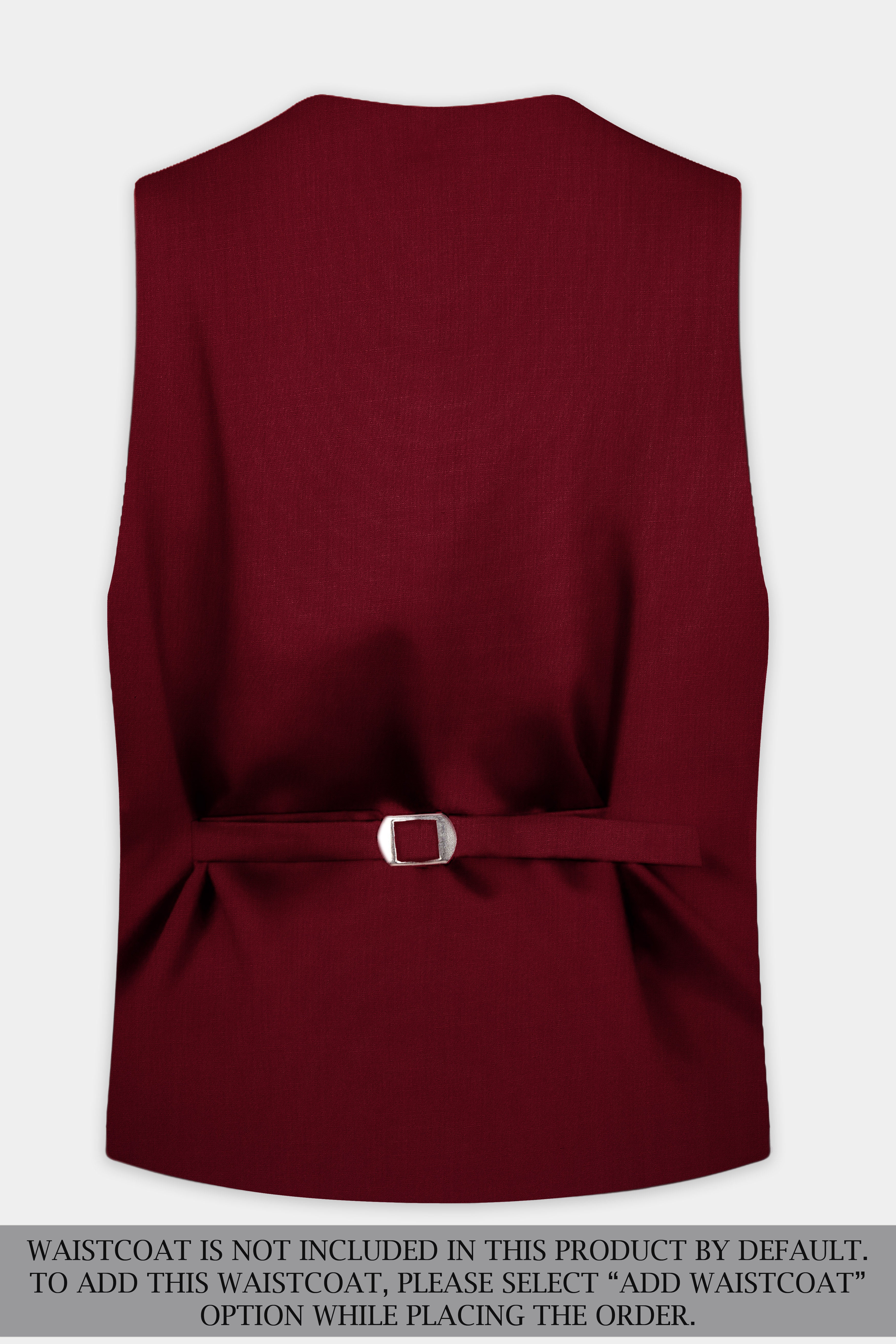 CrimsonAce-Cherry Red Solid Wool Rich Double Breasted Suit