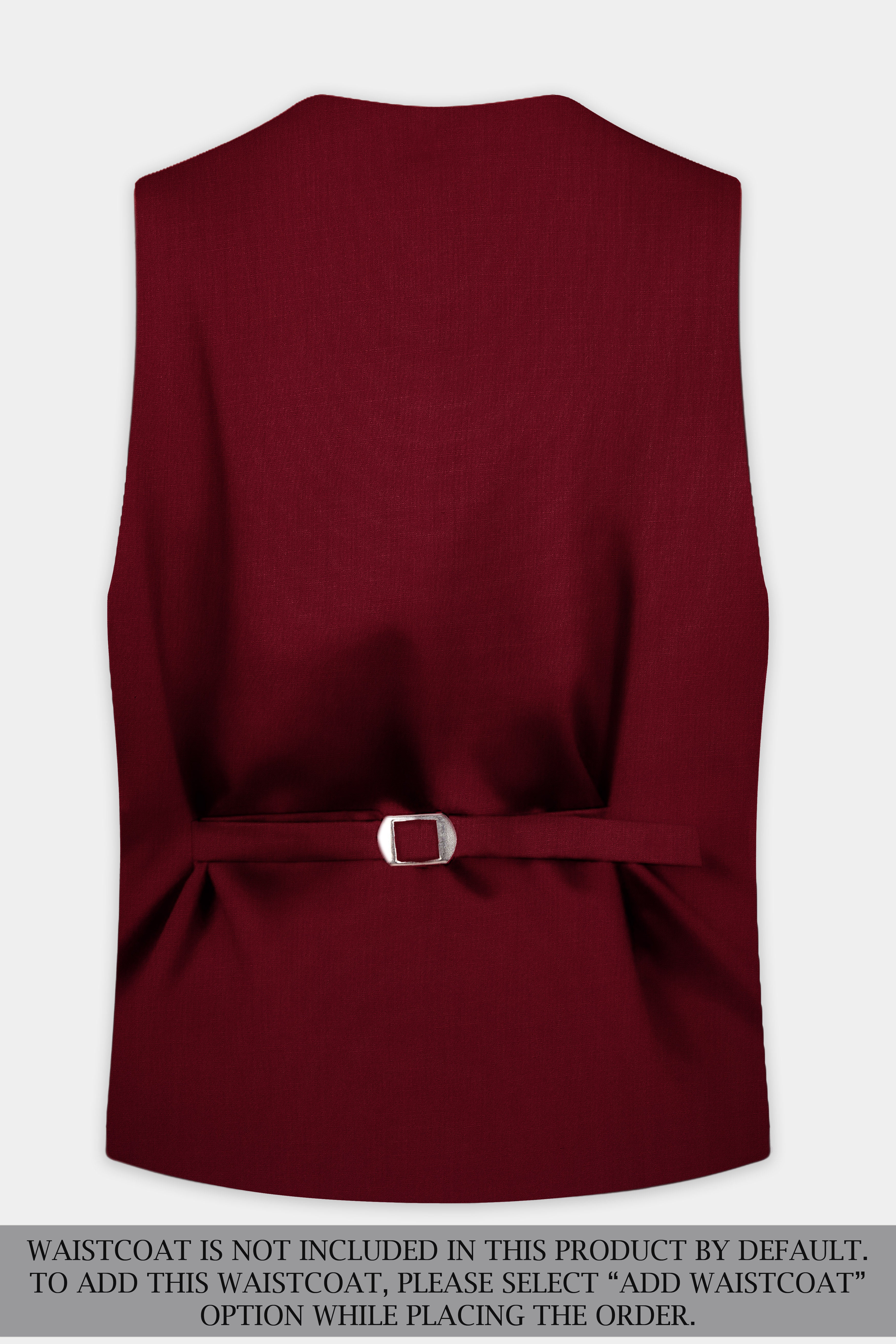 CrimsonAce-Cherry Red Solid Wool Rich Double Breasted Slight Stretch Suit