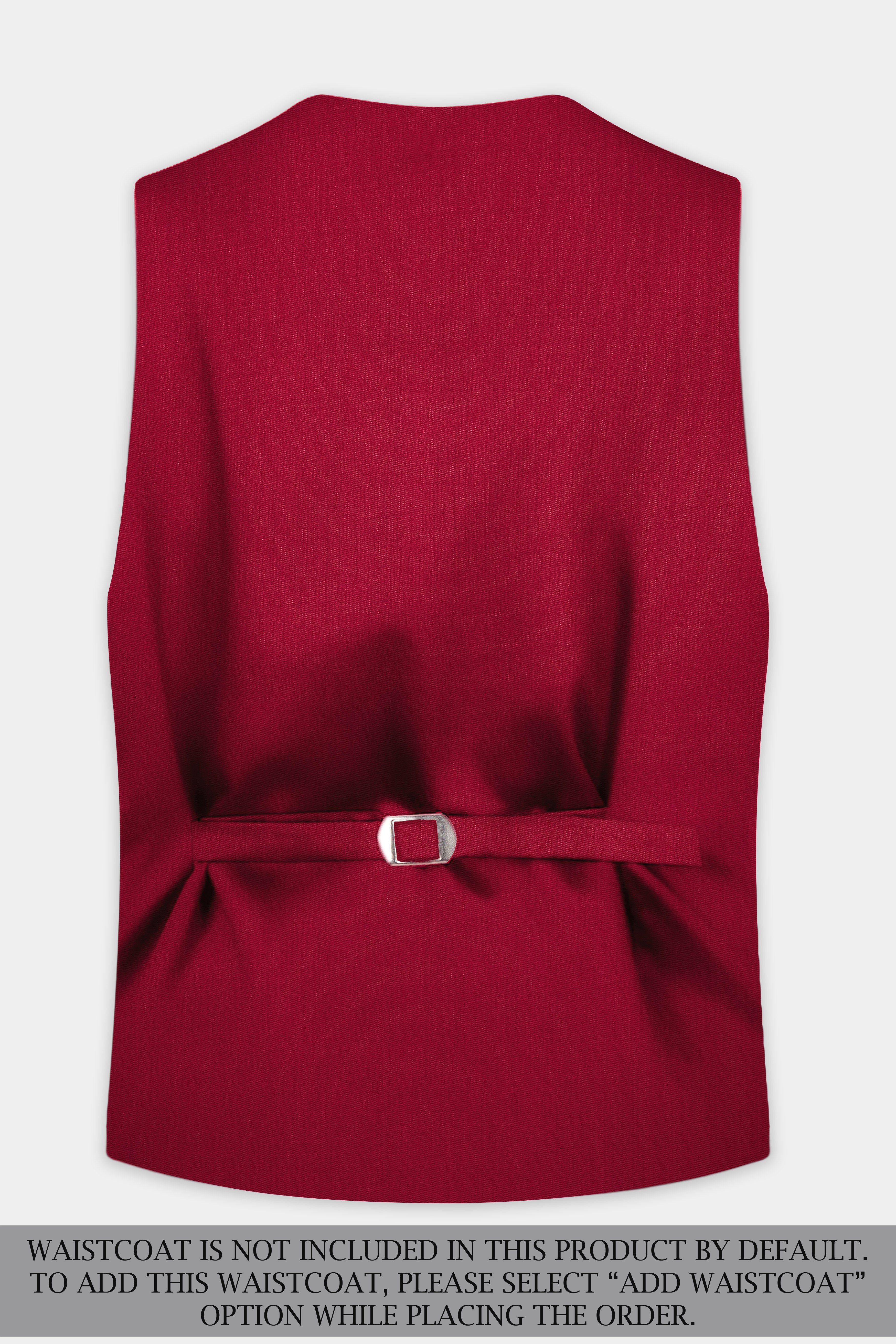Vermilion-Chili Red Solid Wool Rich Single Breasted Slight Stretch Suit