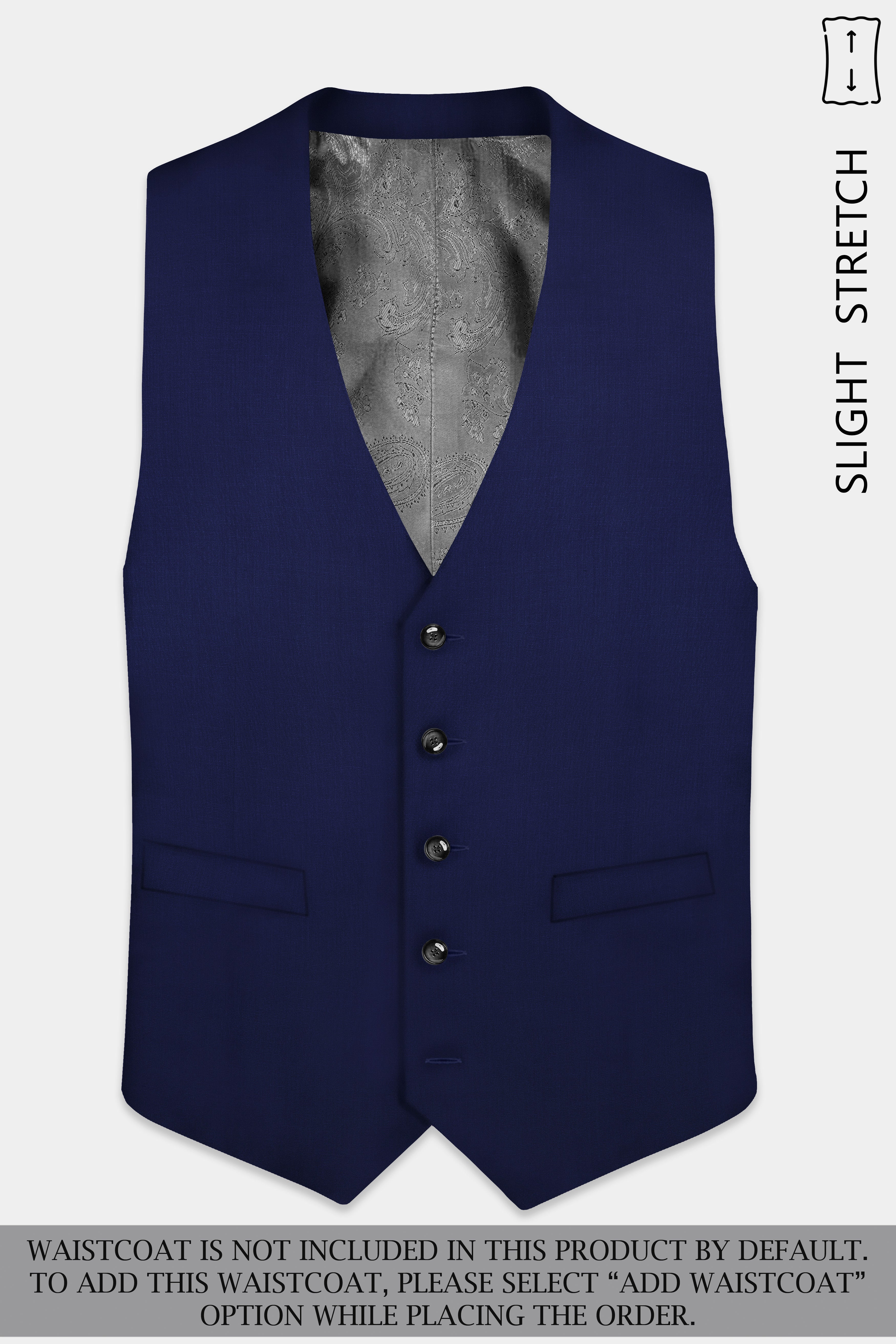 Celestia- Blue Solid Wool Rich Single Breasted Slight Stretch Suit