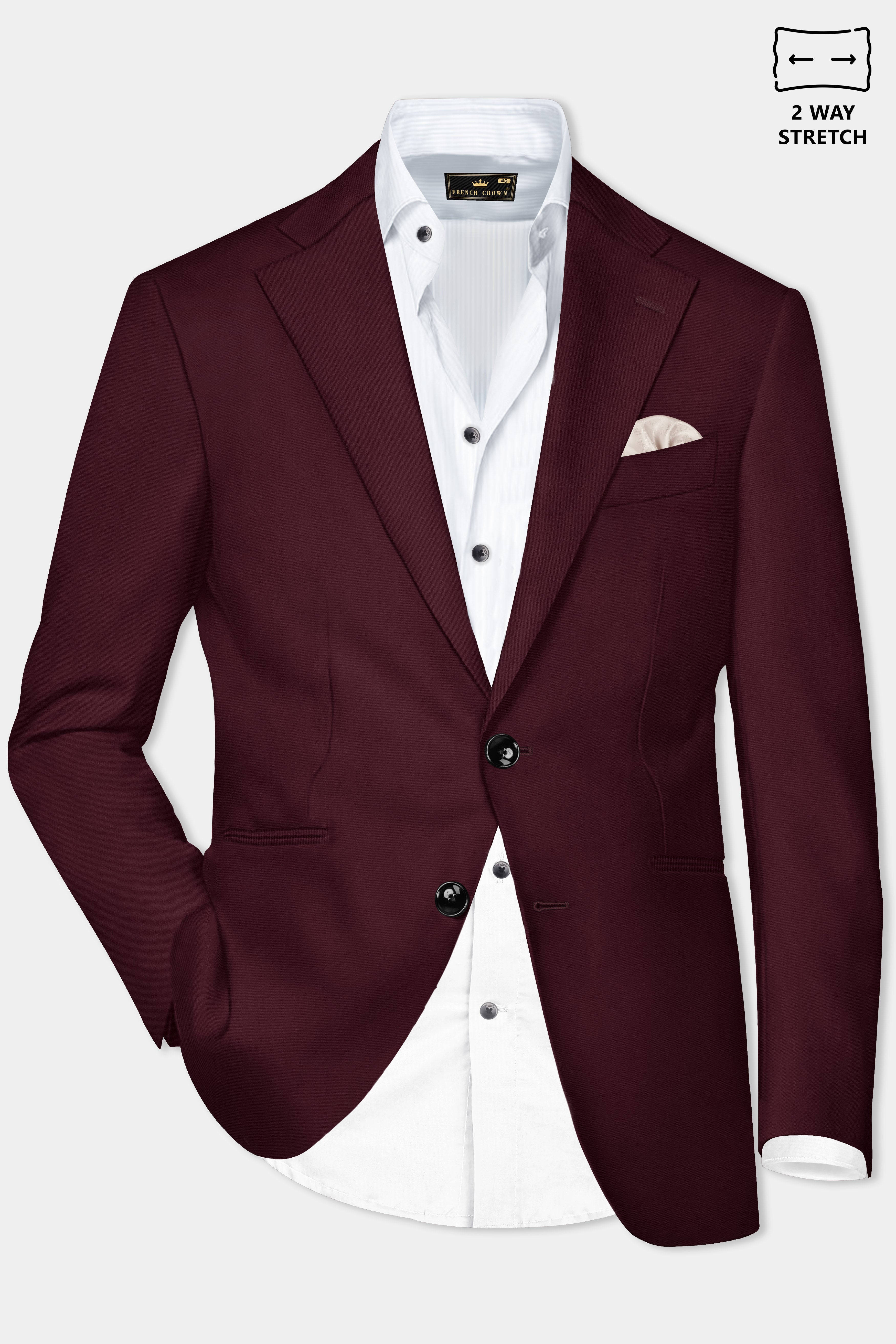 SepiaElite-Tamarind Brown Solid Wool Rich Single Breasted Slight Stretch Suit