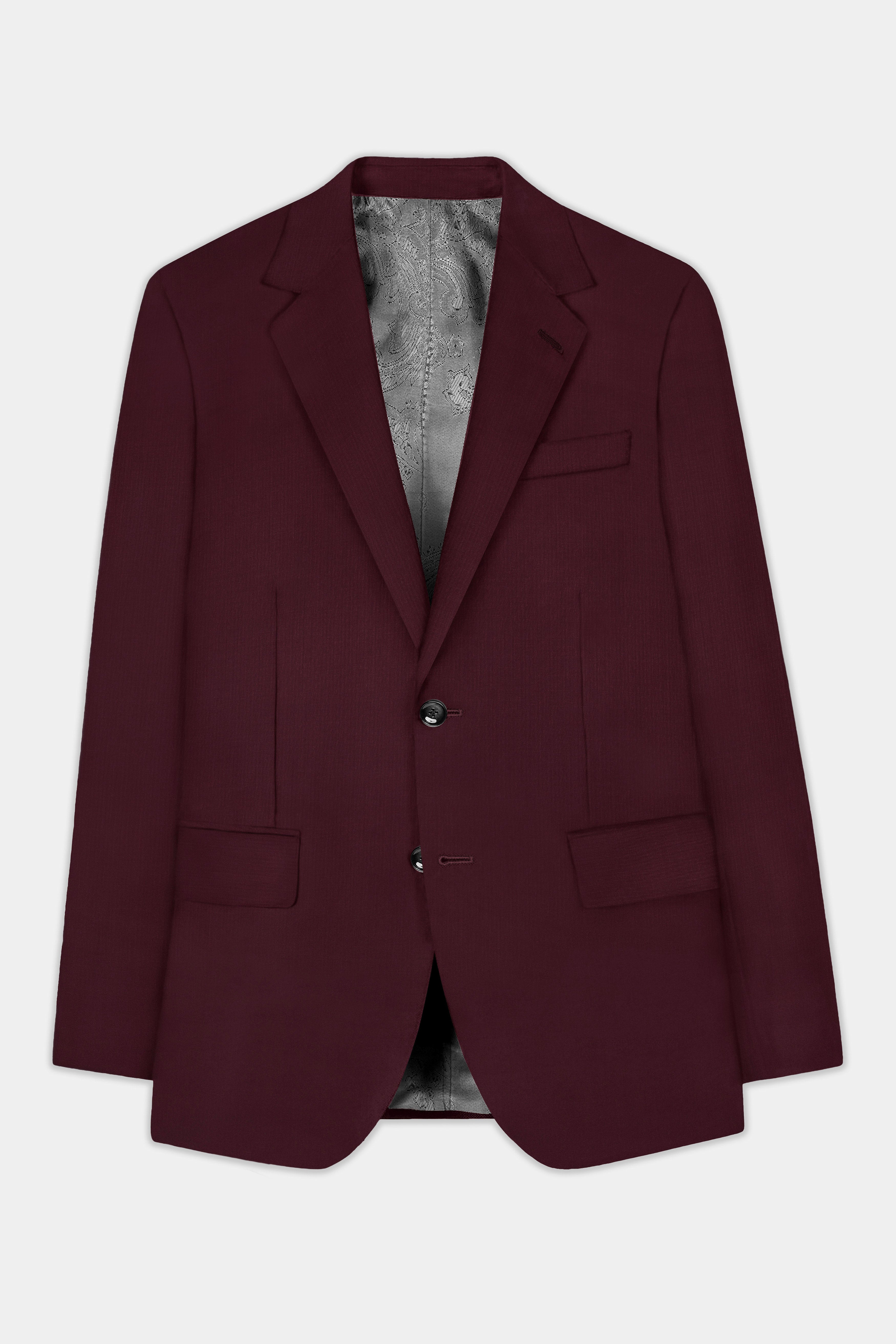 SepiaElite-Tamarind Brown Solid Wool Rich Single Breasted Suit