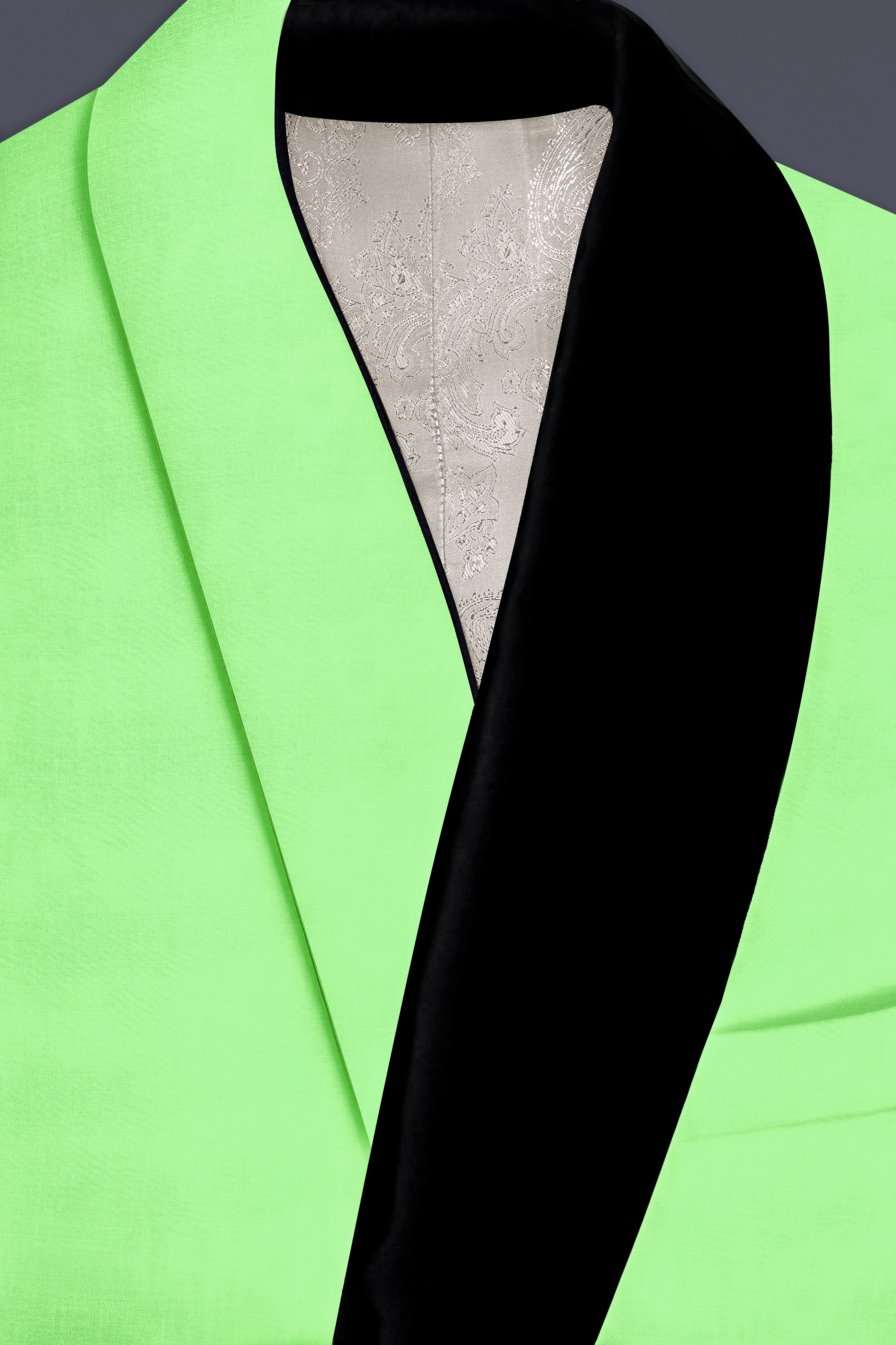 Emerald-Mint Green Solid Wool Rich Tuxedo Slight Stretch Suit