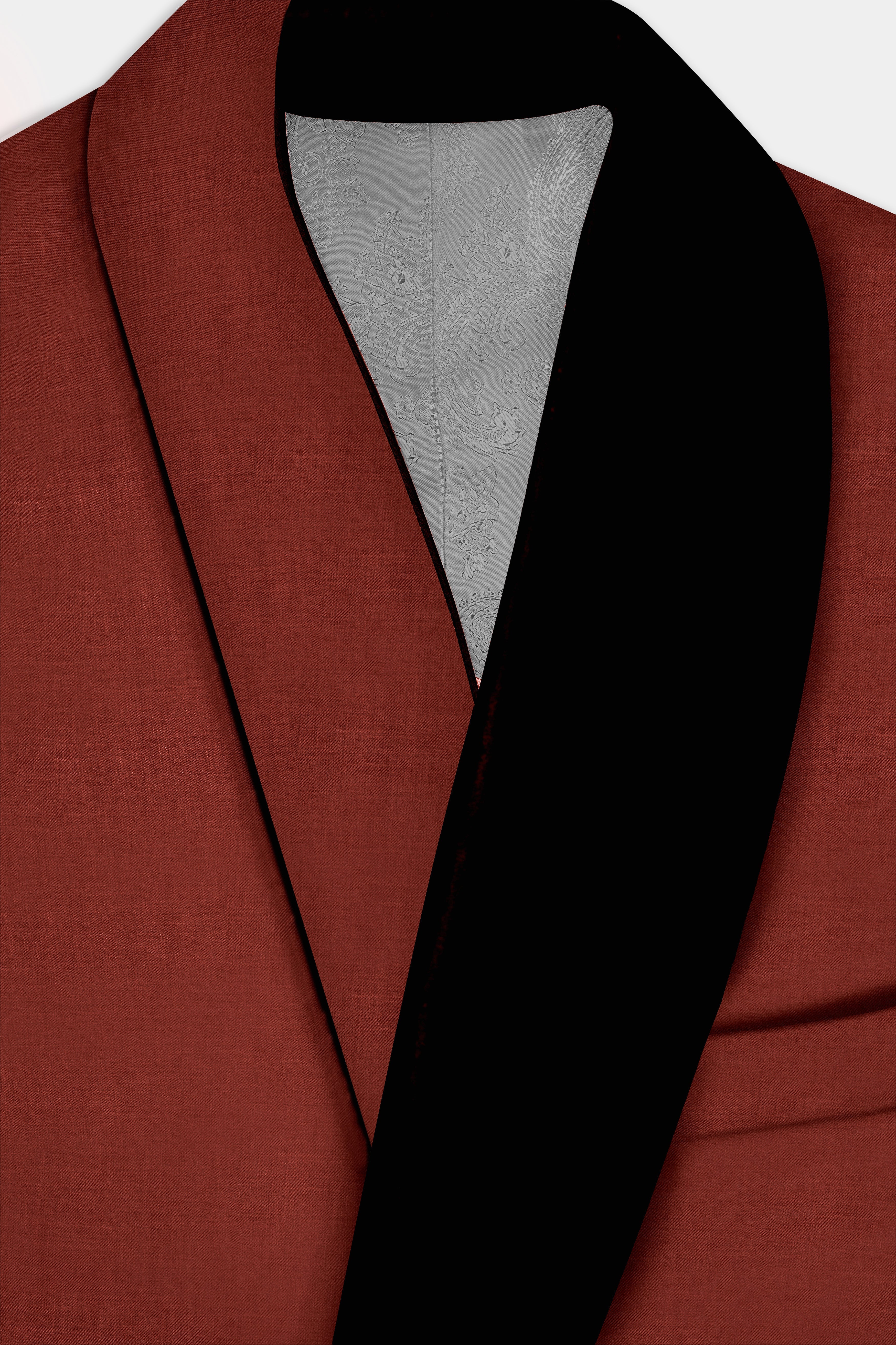 Inferno Rust-Brick Red Solid Wool Rich Tuxedo Slight Stretch Suit