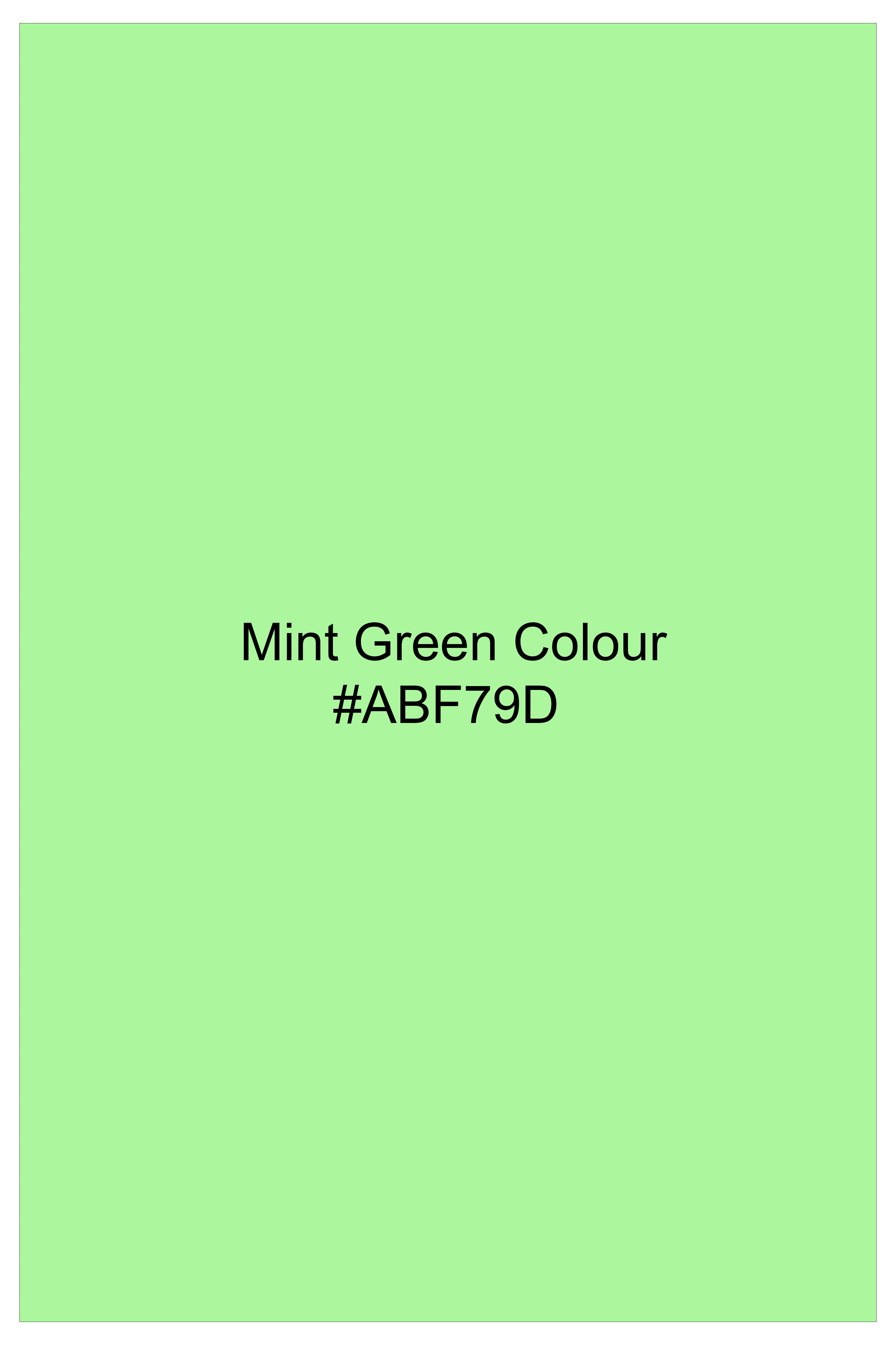 Emerald-Mint Green Solid Wool Rich Cross Placket Bandhgala Stretchable traveler Suit