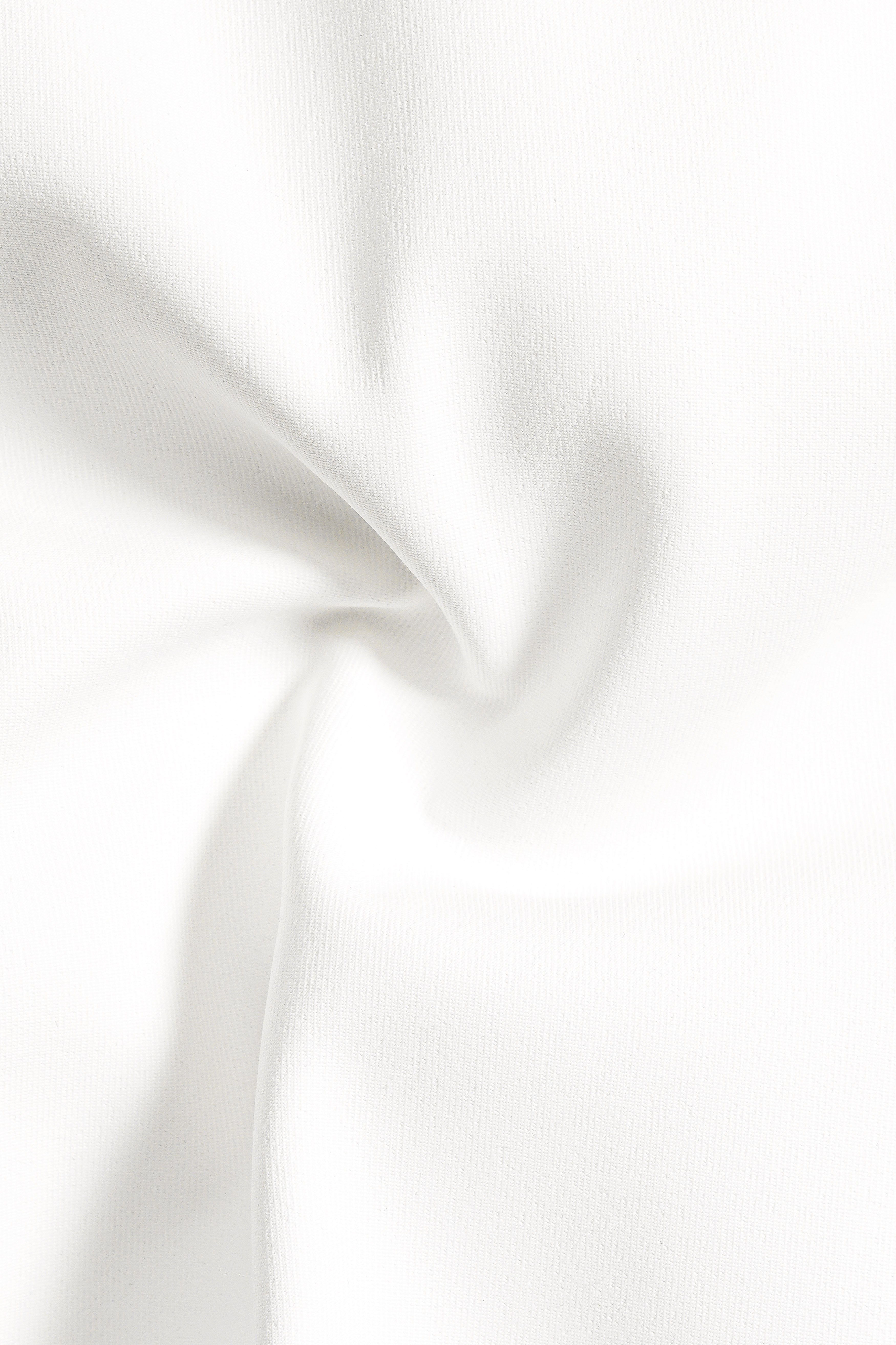 Off White Solid Wool Rich Cross Placket Bandhgala Slight Stretch Suit
